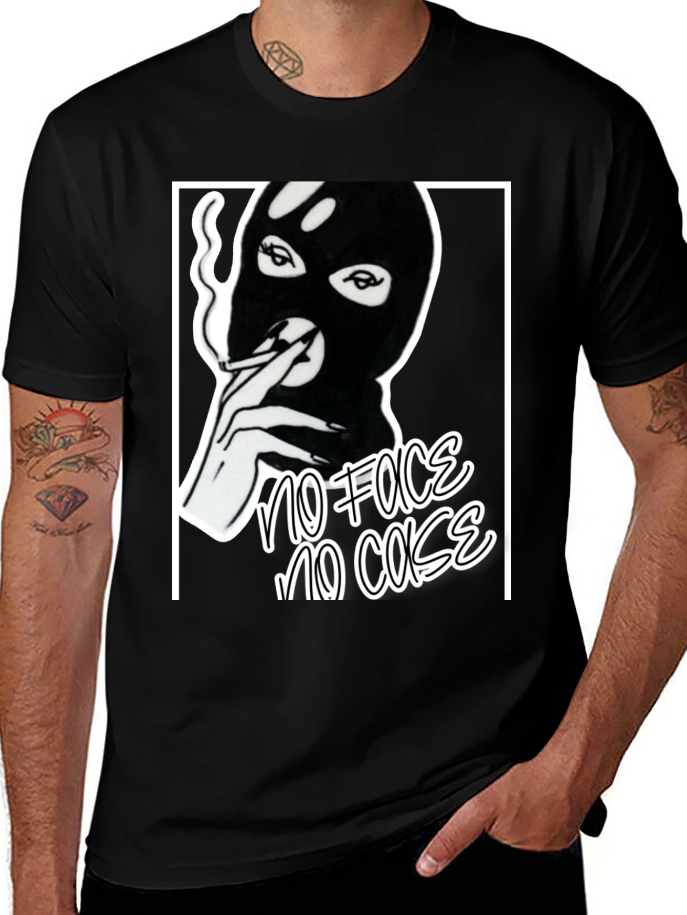 No Face No Case Graphic T-Shirt - Classic Black Tee