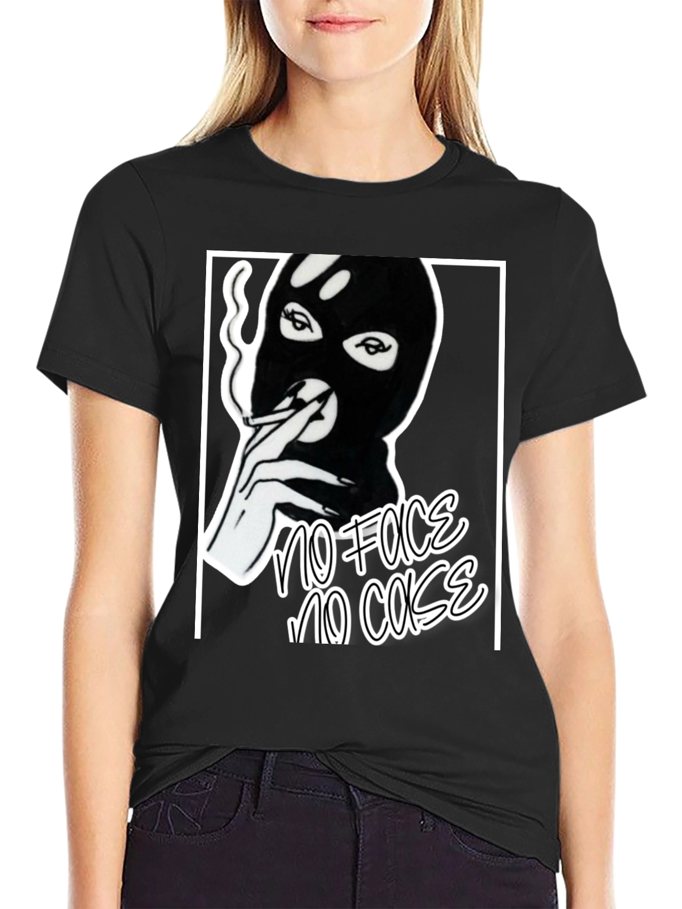 No Face No Case Graphic T-Shirt - Classic Black Tee