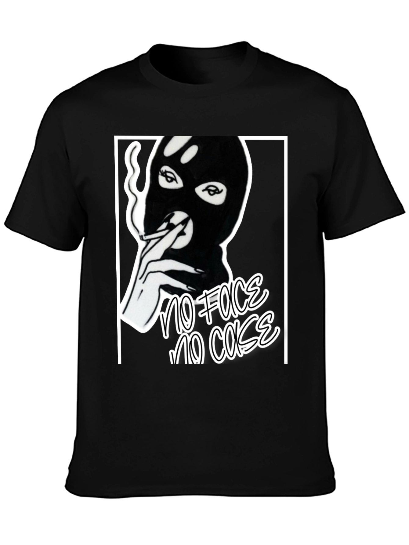 No Face No Case Graphic T-Shirt - Classic Black Tee
