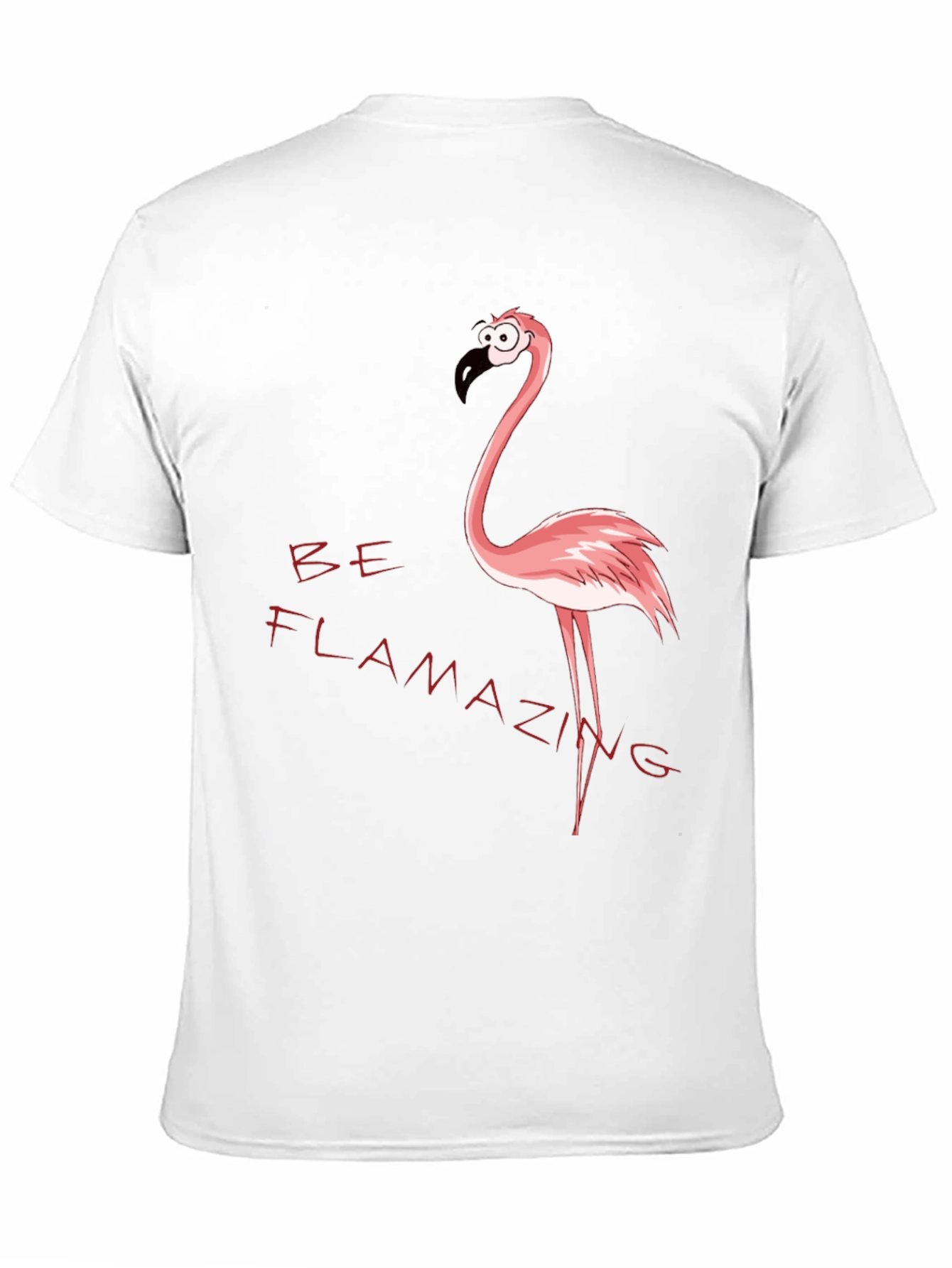 Be Flamazing Cartoon Flamingo Graphic Black T-Shirt