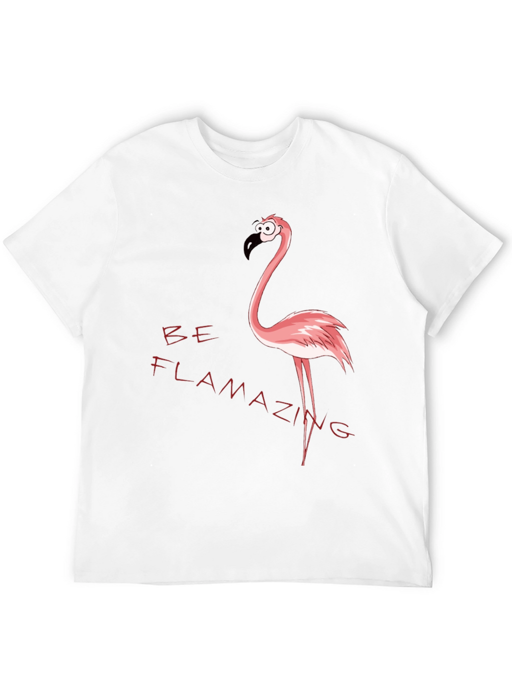 Be Flamazing Cartoon Flamingo Graphic Black T-Shirt