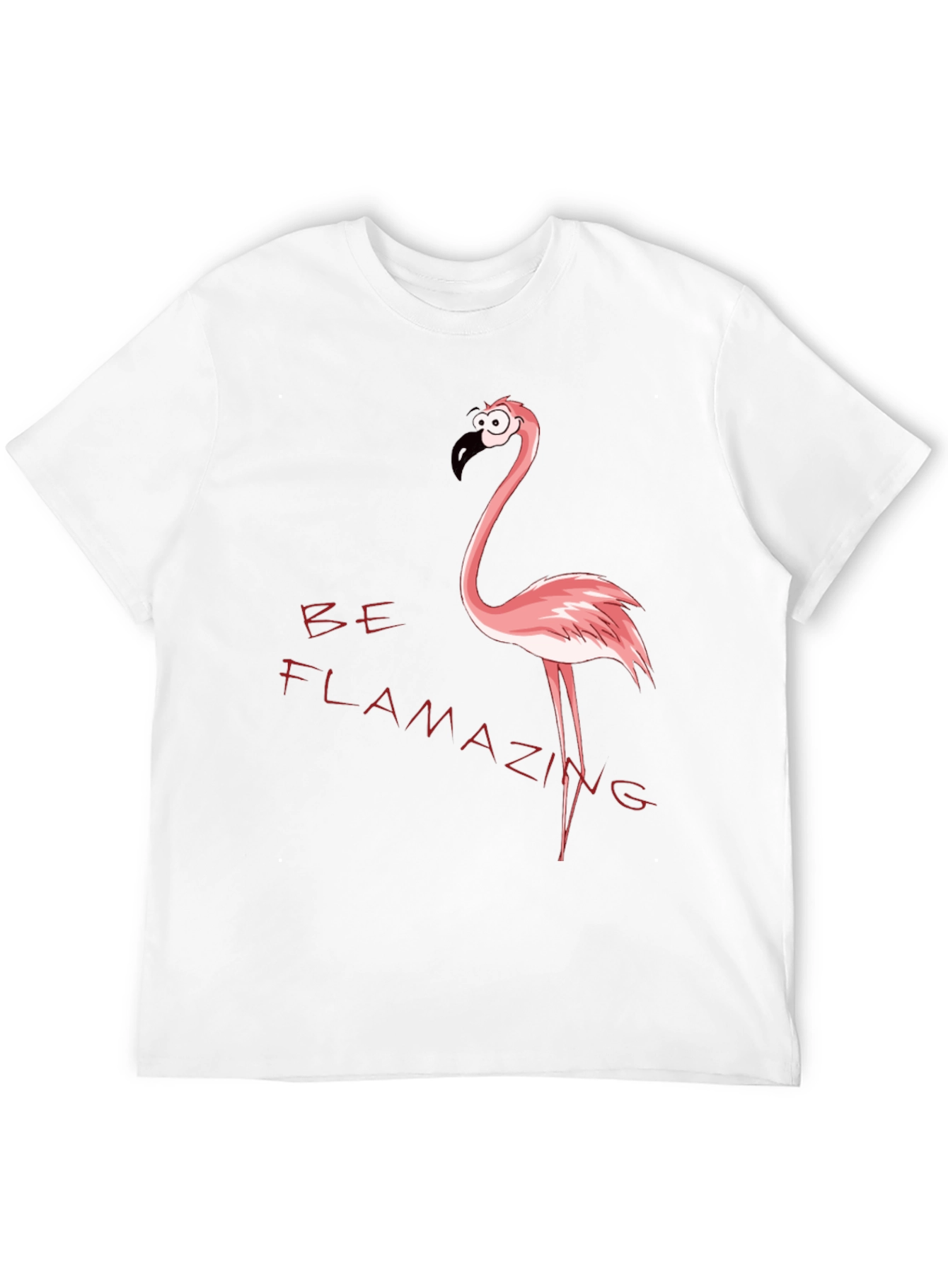 Be Flamazing Cartoon Flamingo Graphic Black T-Shirt
