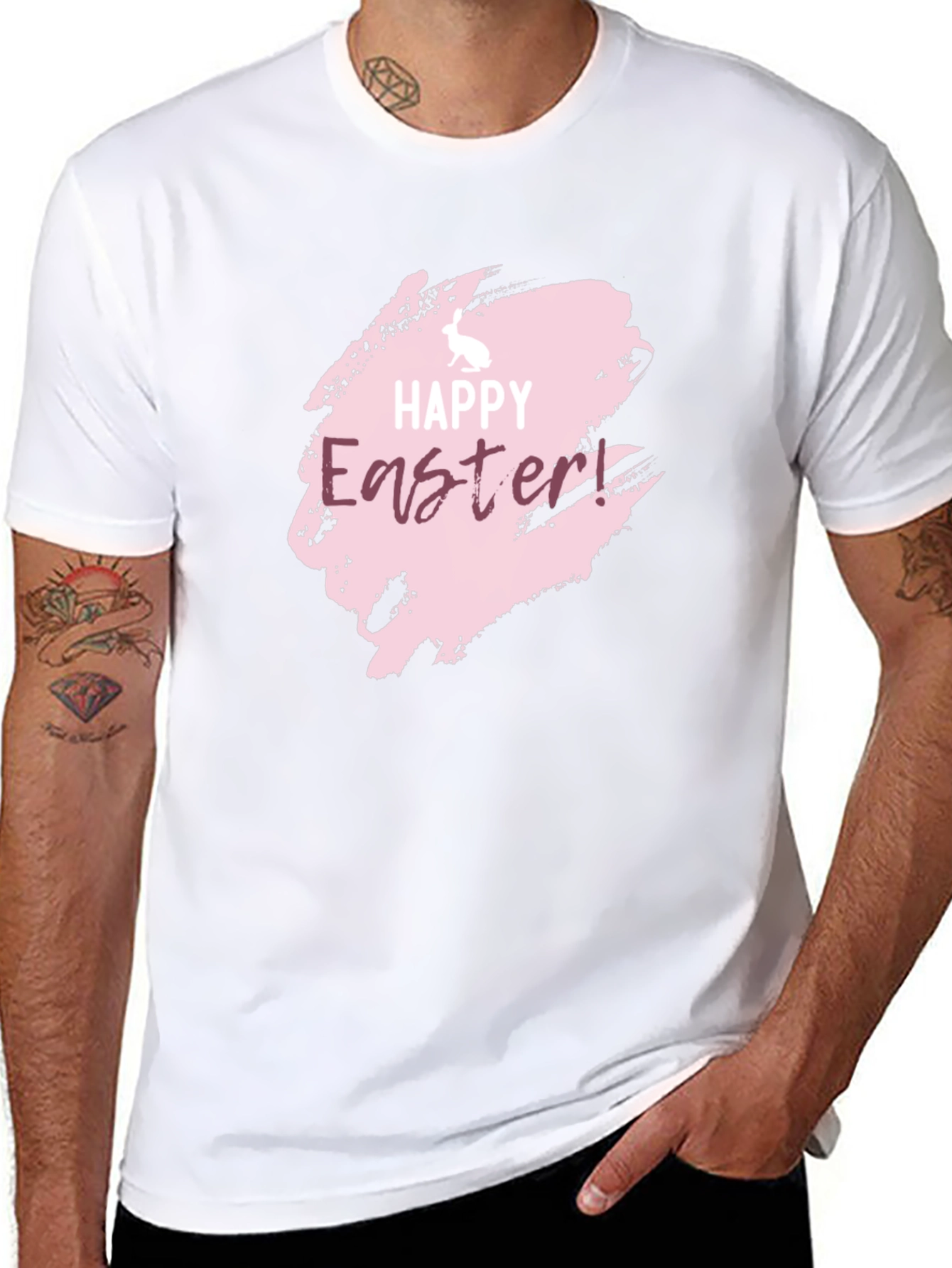 Happy Easter Graphic Black Tee