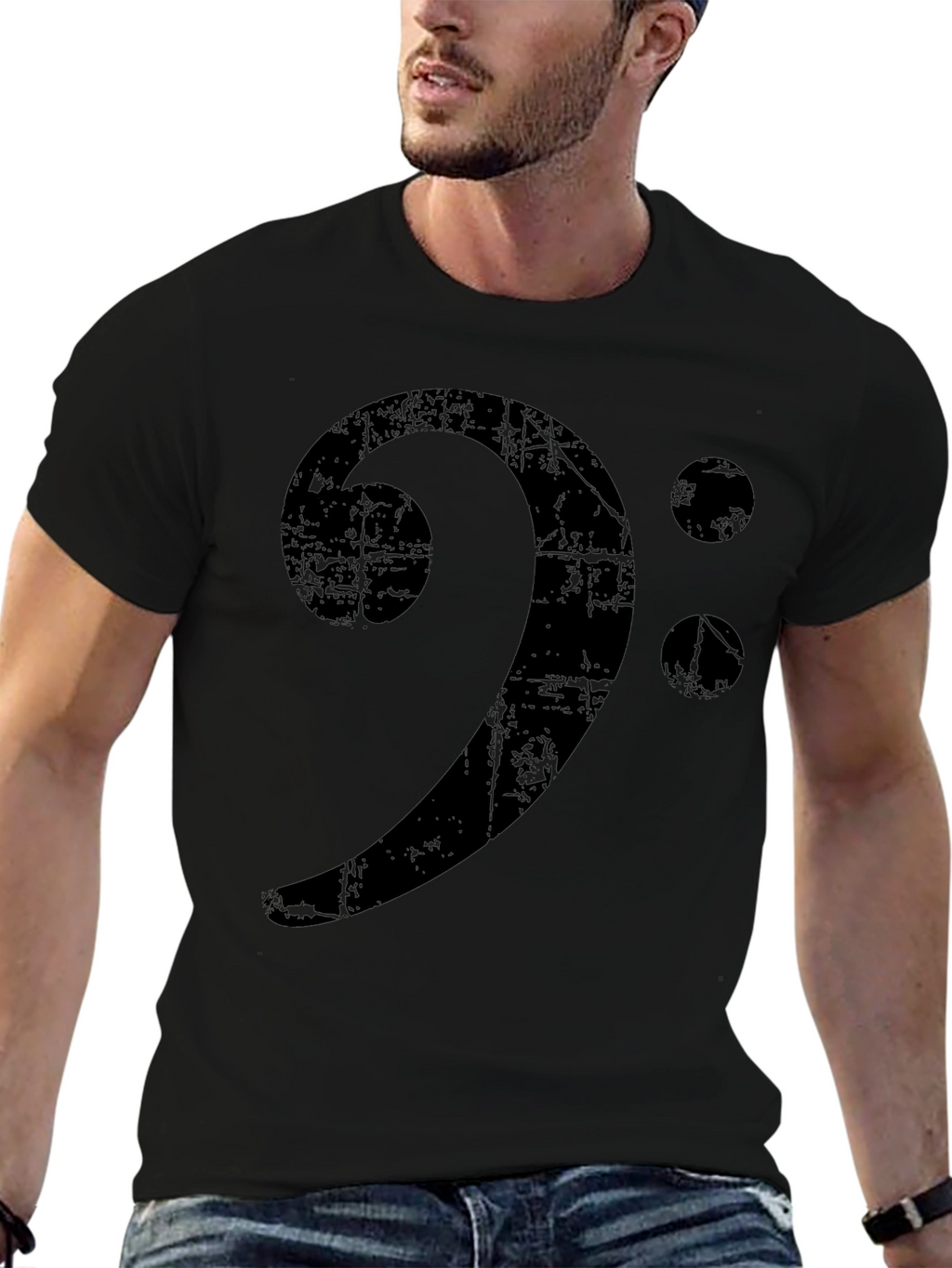 Bass Clef Distressed Graphic Tee