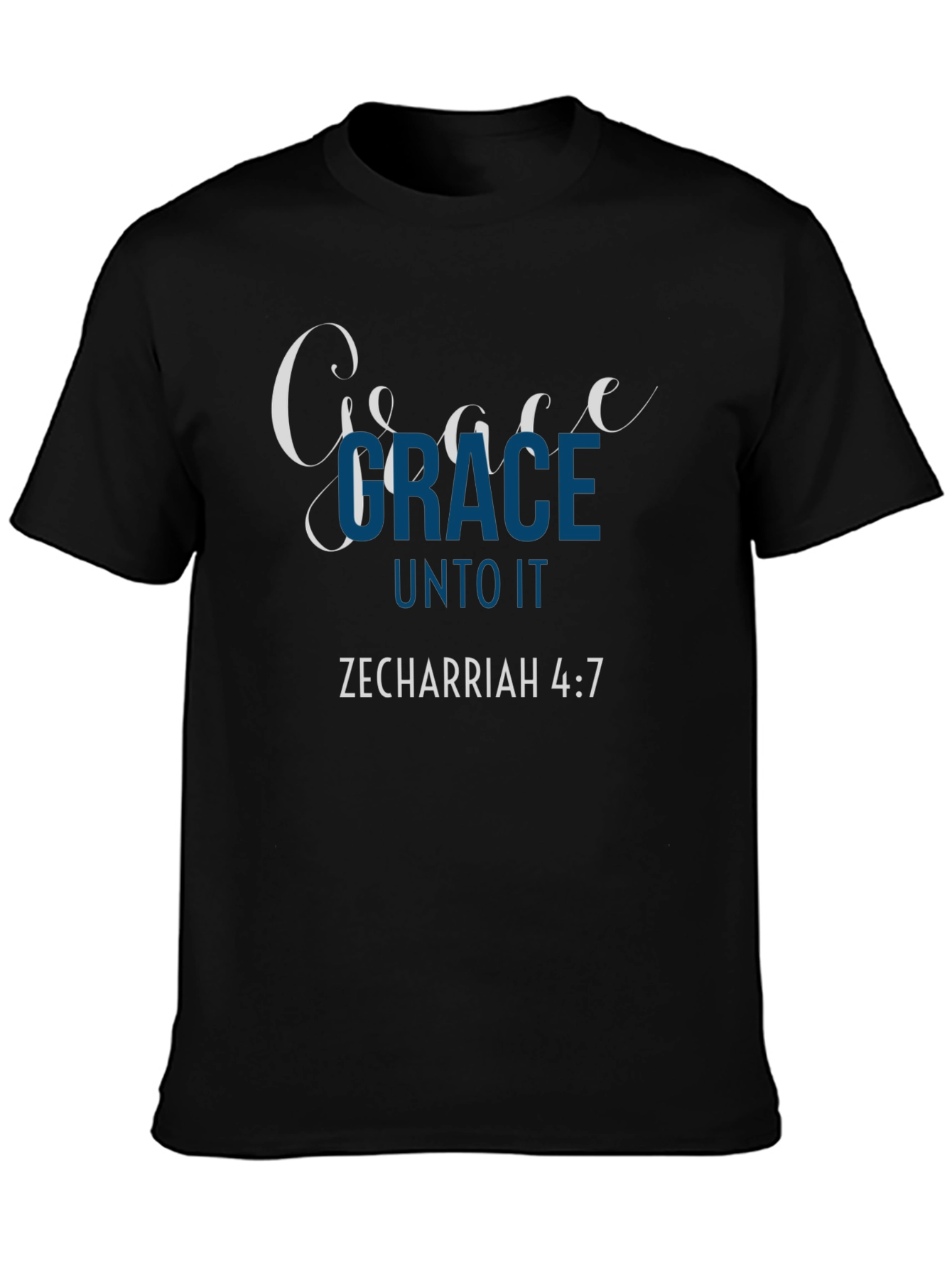 Grace Christian T-Shirt Zechariah 4:7 Bible Verse Shirt