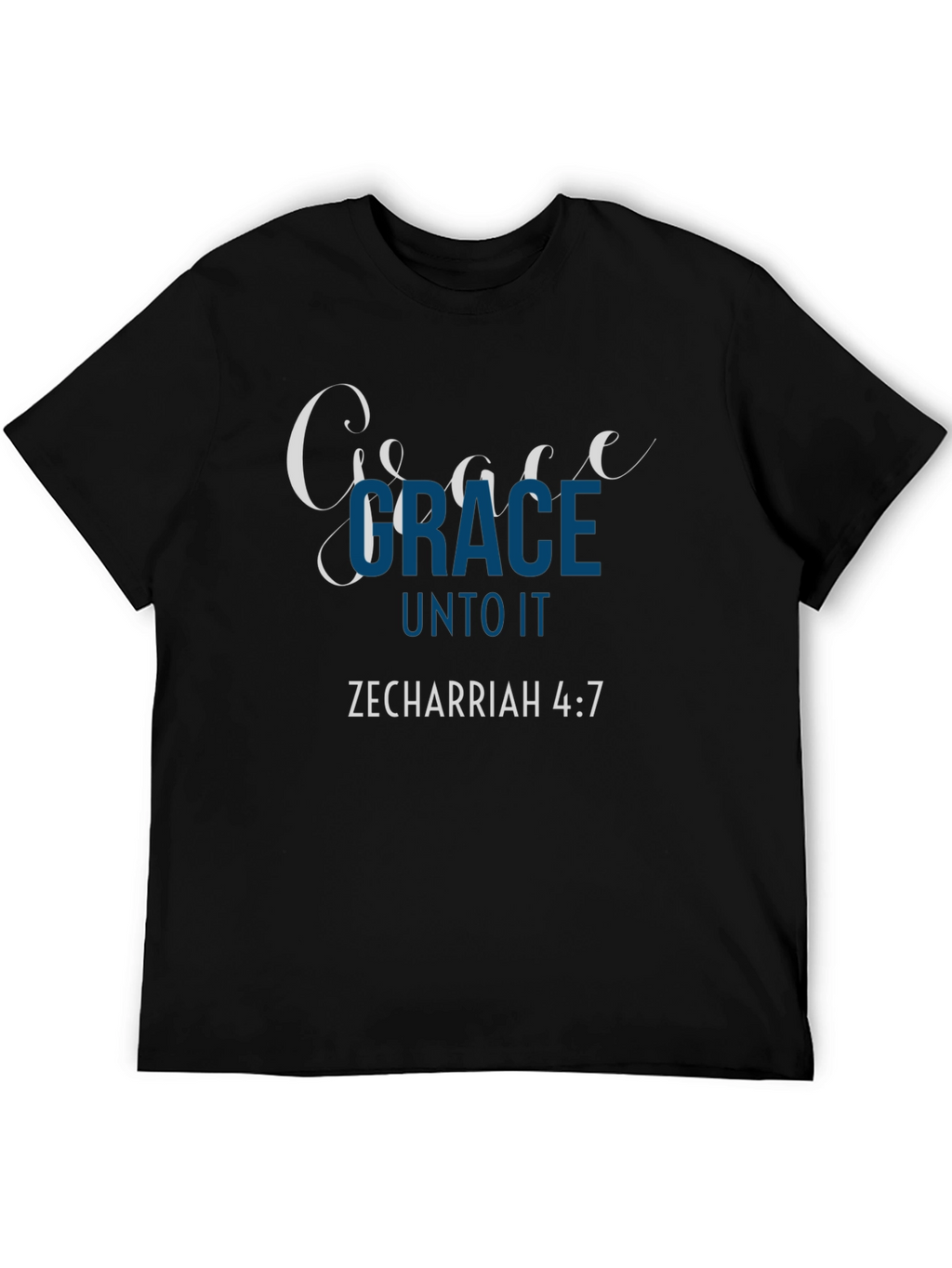 Grace Christian T-Shirt Zechariah 4:7 Bible Verse Shirt