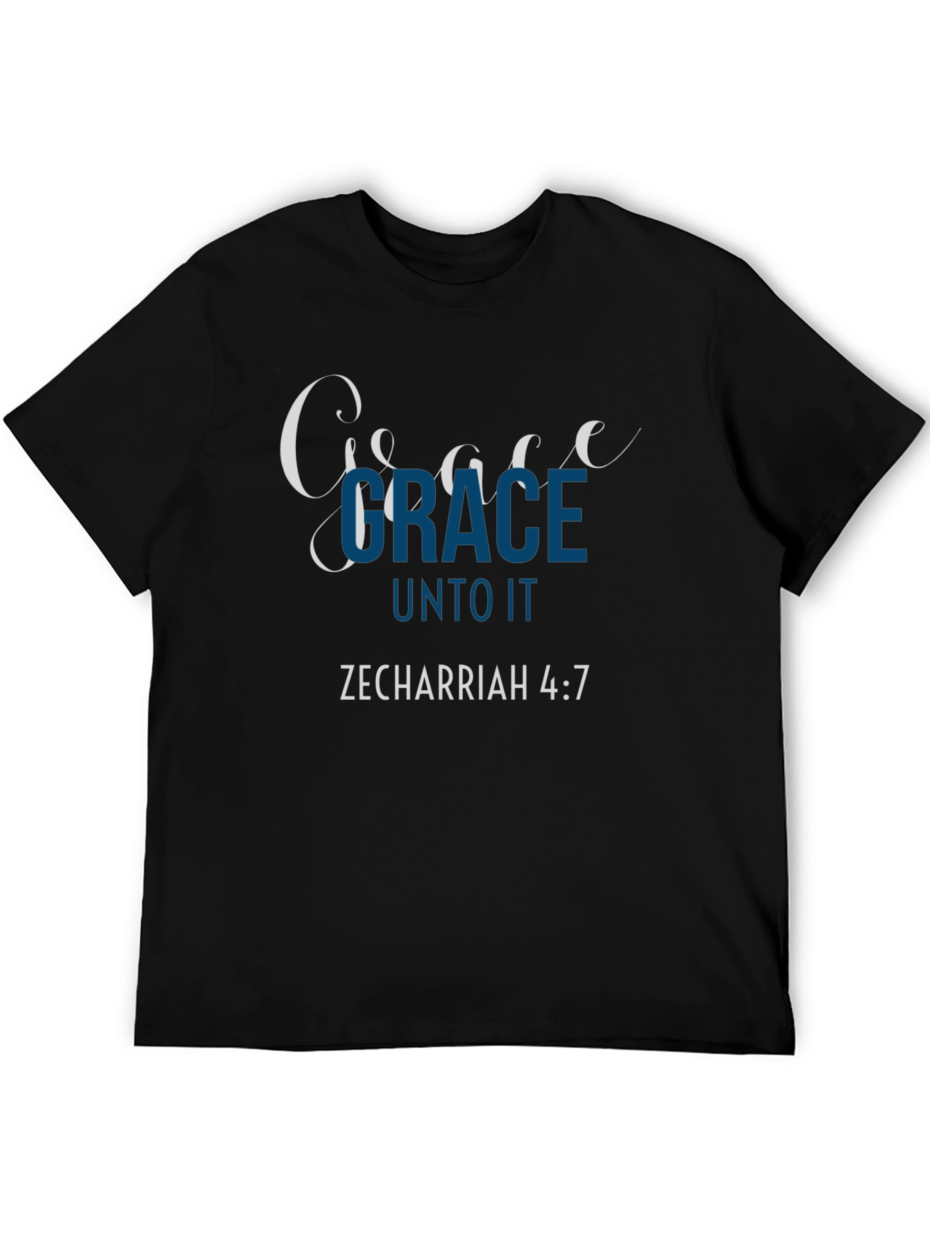 Grace Christian T-Shirt Zechariah 4:7 Bible Verse Shirt
