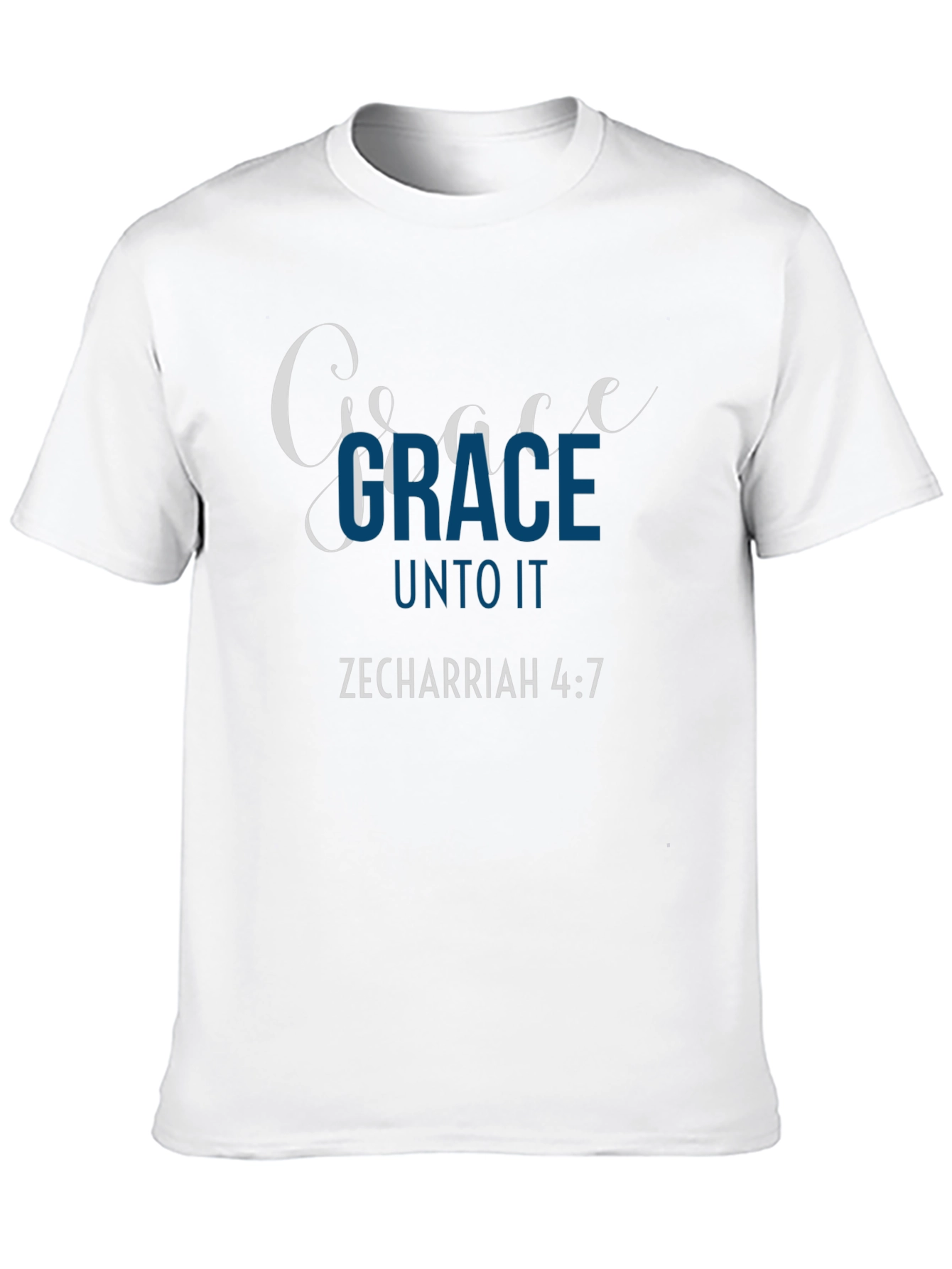 Grace Christian T-Shirt Zechariah 4:7 Bible Verse Shirt