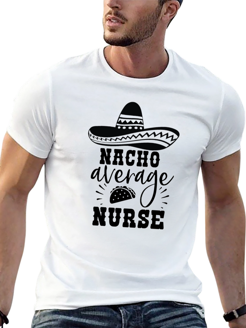 Nacho Average Nurse Graphic Tee - Black