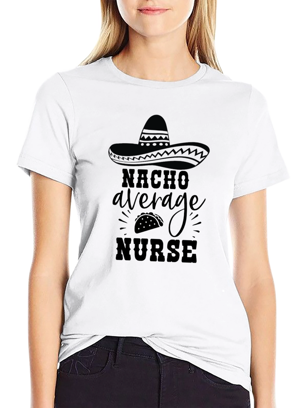 Nacho Average Nurse Graphic Tee - Black