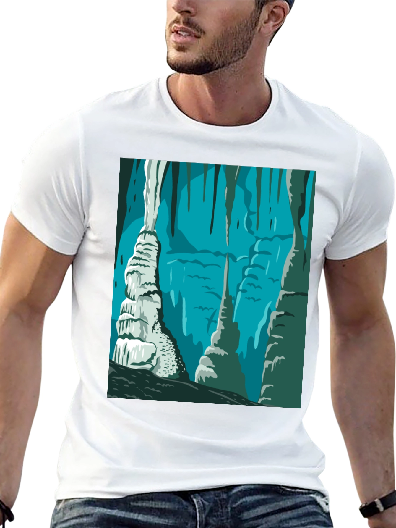 Cave Illustration Graphic T-Shirt