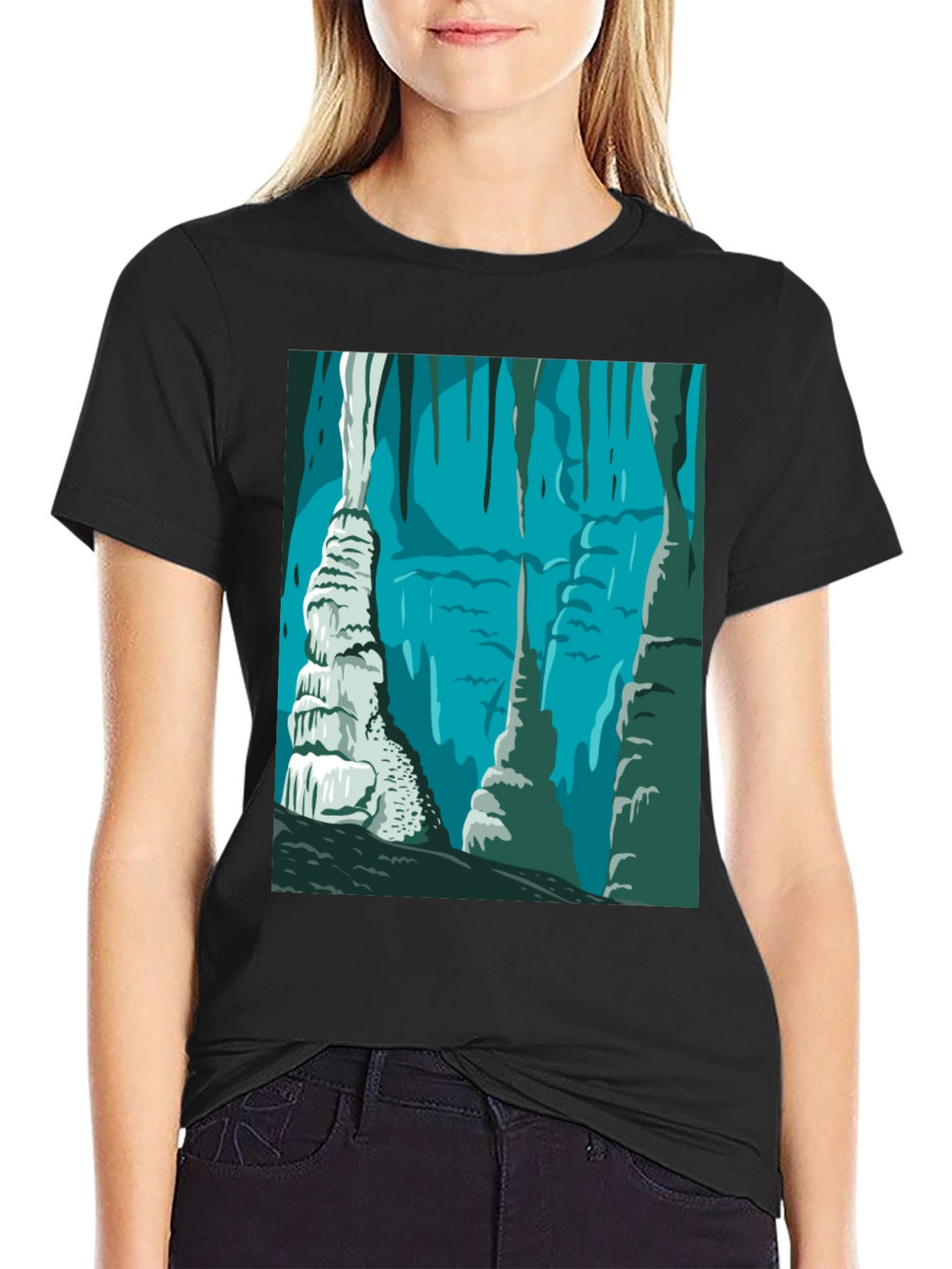 Cave Illustration Graphic T-Shirt