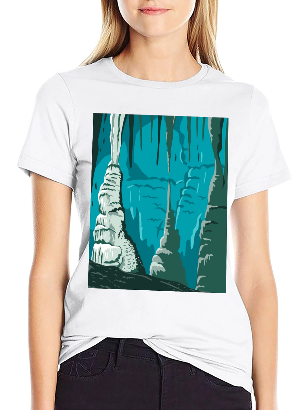 Cave Illustration Graphic T-Shirt