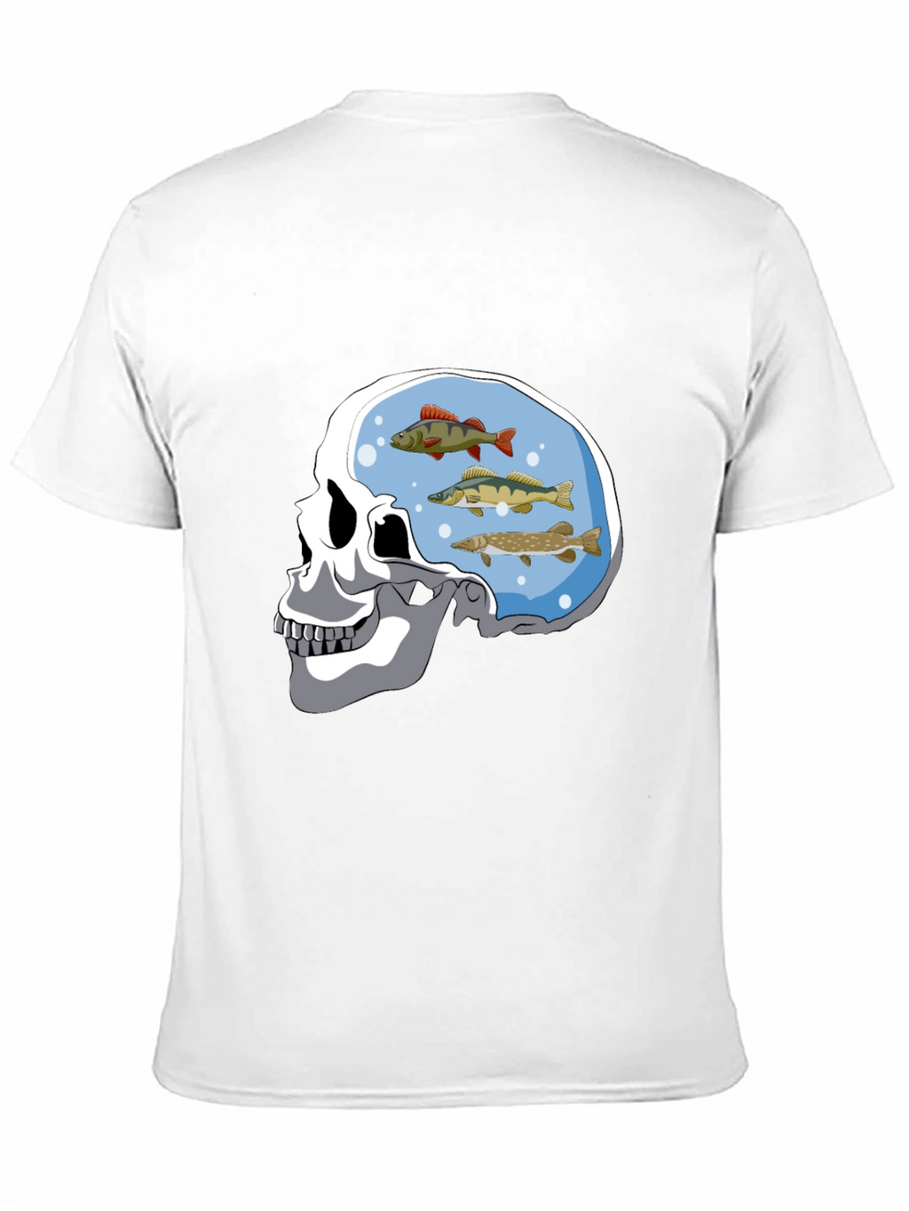 Skull Fish Brain Black Graphic Tee