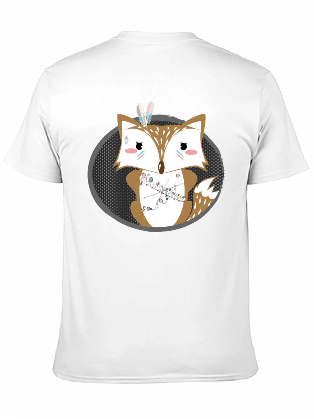 Cute Cartoon Fox Graphic Print Mens Tee