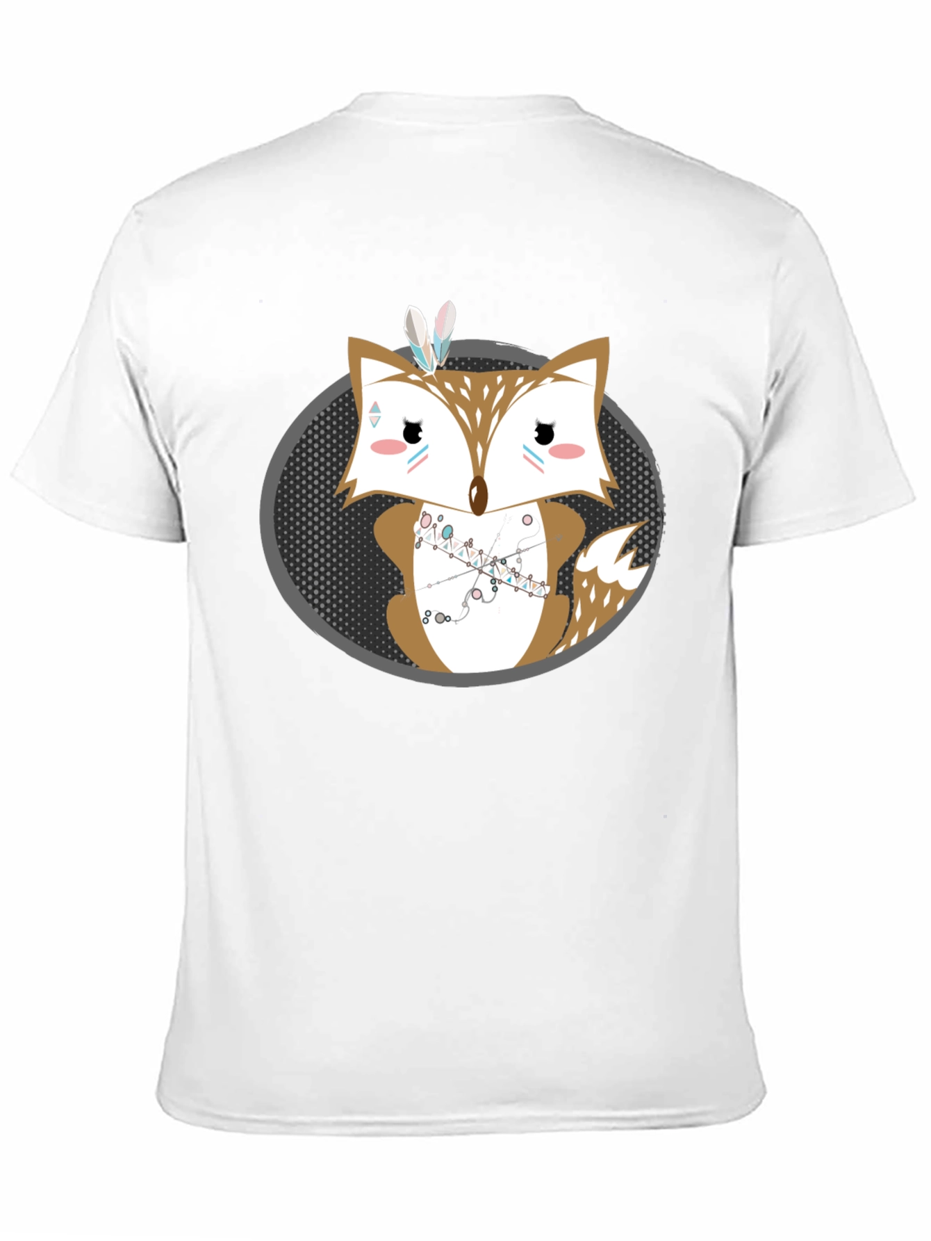 Cute Cartoon Fox Graphic Print Mens Tee