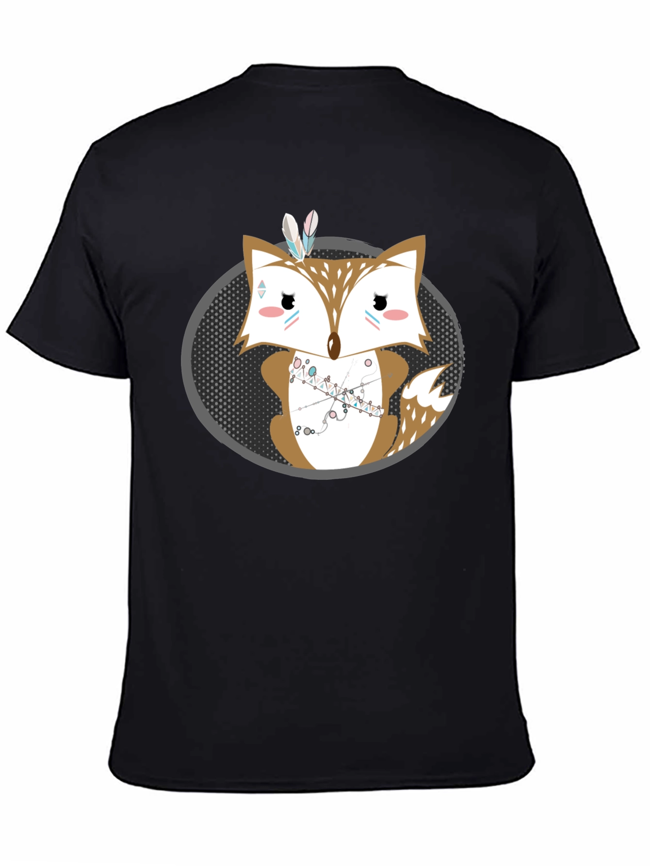 Cute Cartoon Fox Graphic Print Mens Tee