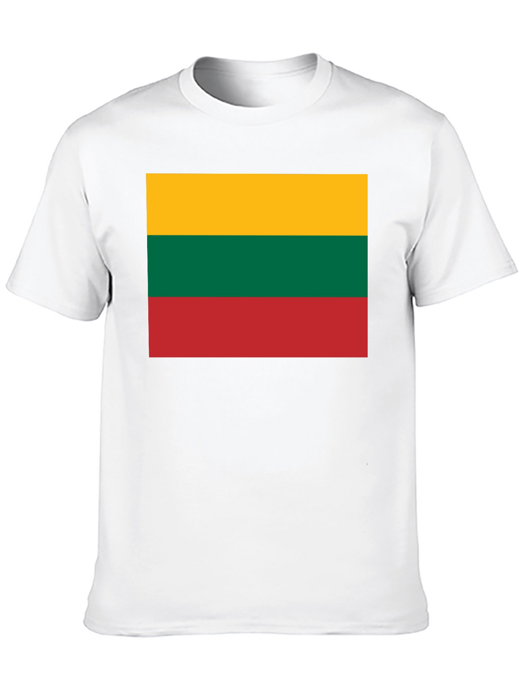 Lithuania Flag Graphic T-Shirt - Black Crew Neck Tee