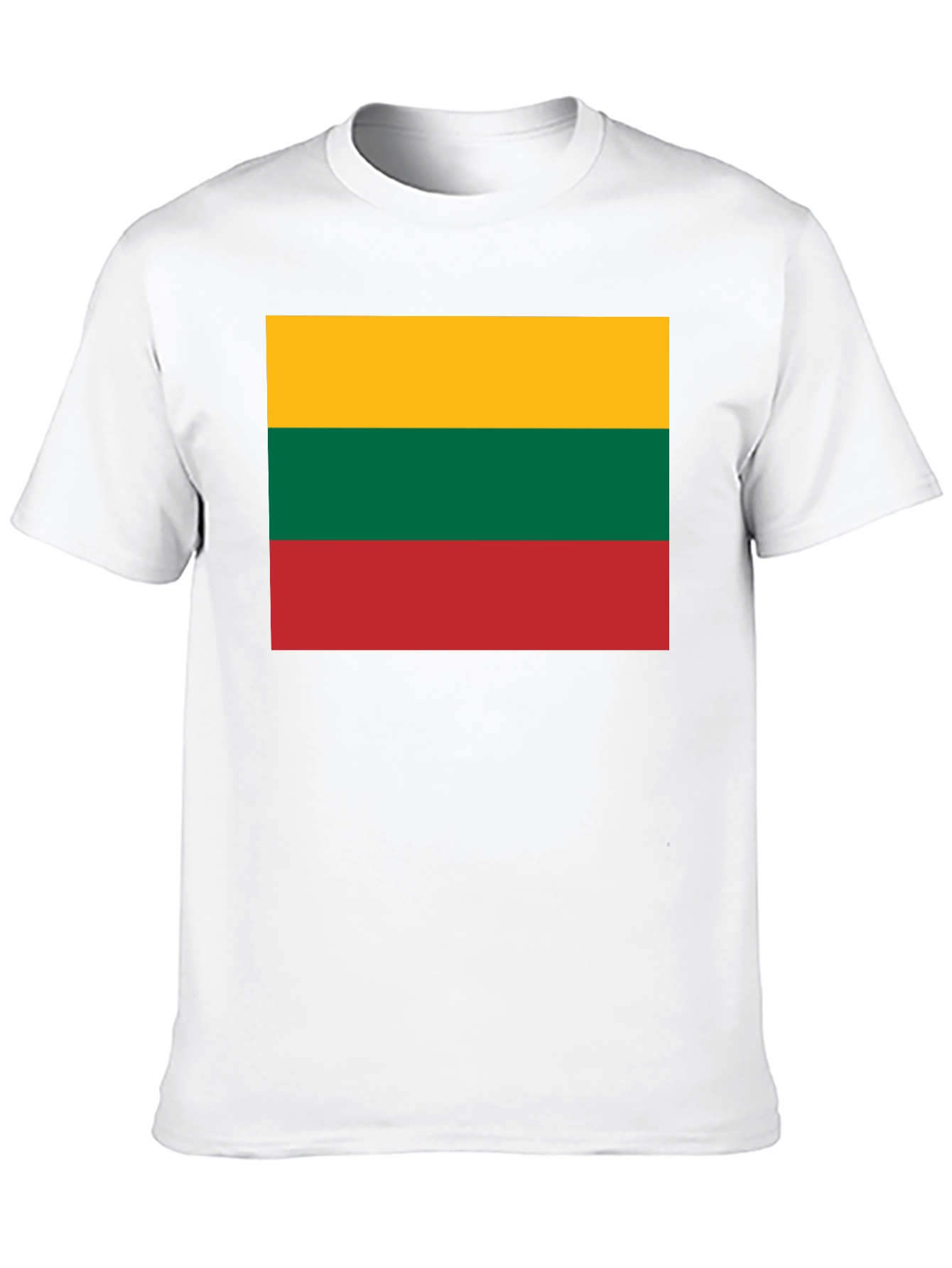 Lithuania Flag Graphic T-Shirt - Black Crew Neck Tee