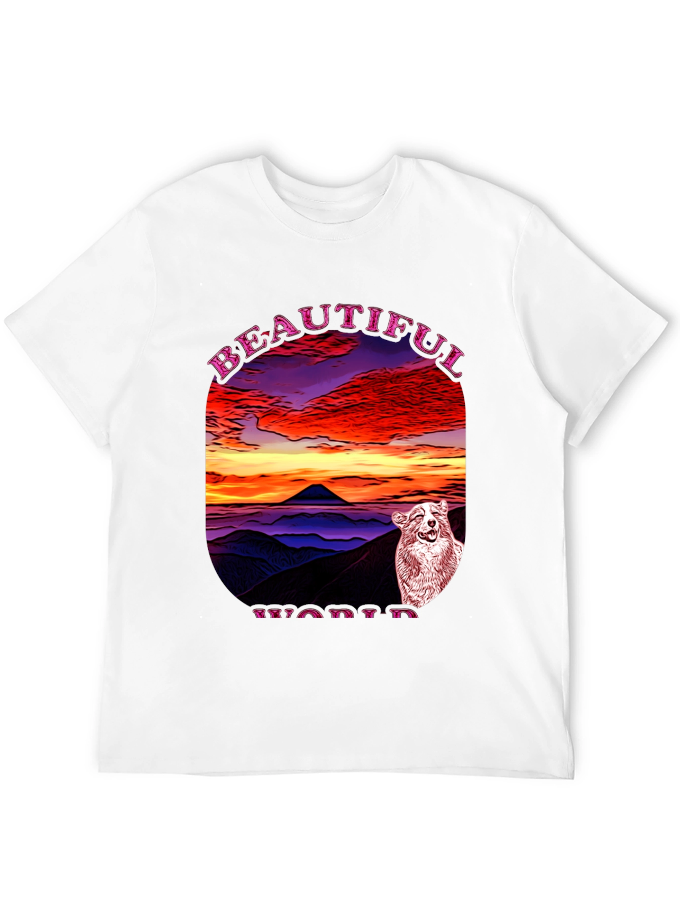 Beautiful World Dog Graphic Black T-Shirt