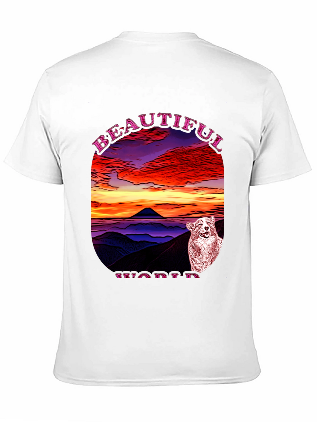 Beautiful World Dog Graphic Black T-Shirt