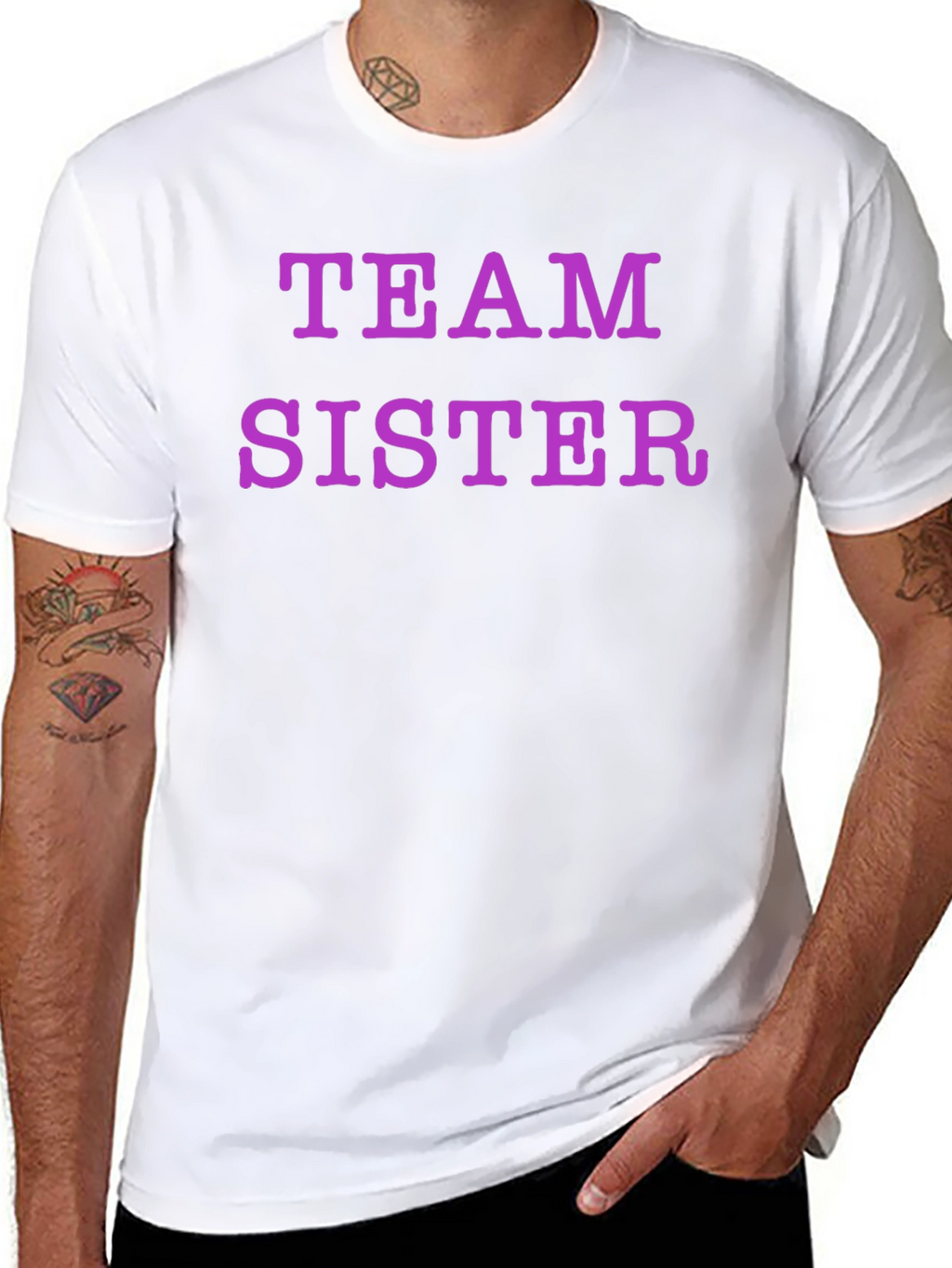 Team Sister Graphic Tee - Black Crew Neck