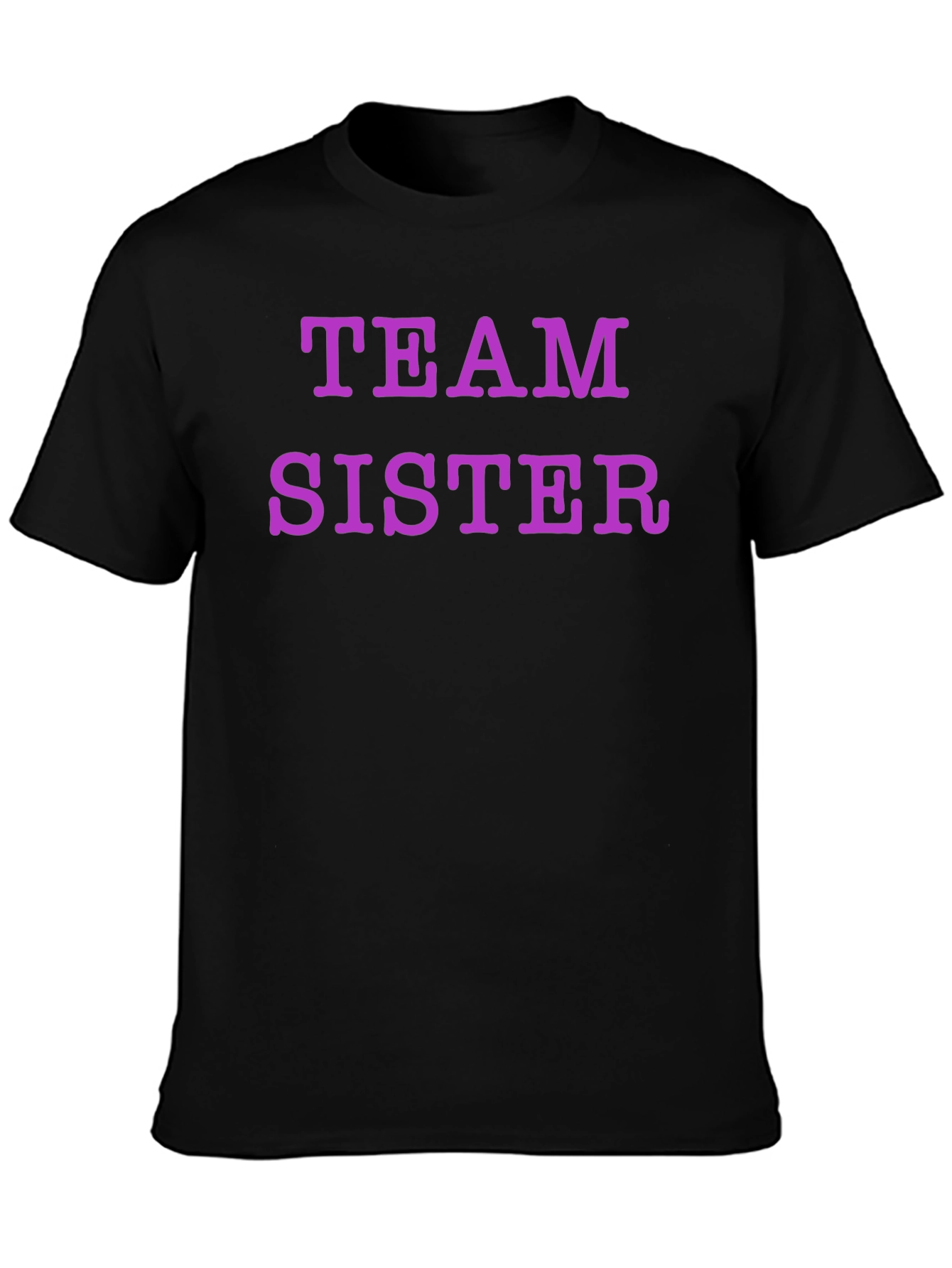Team Sister Graphic Tee - Black Crew Neck