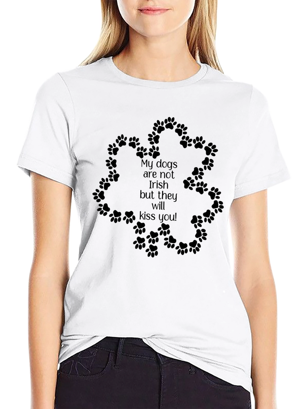 Irish Kiss Dog Paw T-Shirt - Black