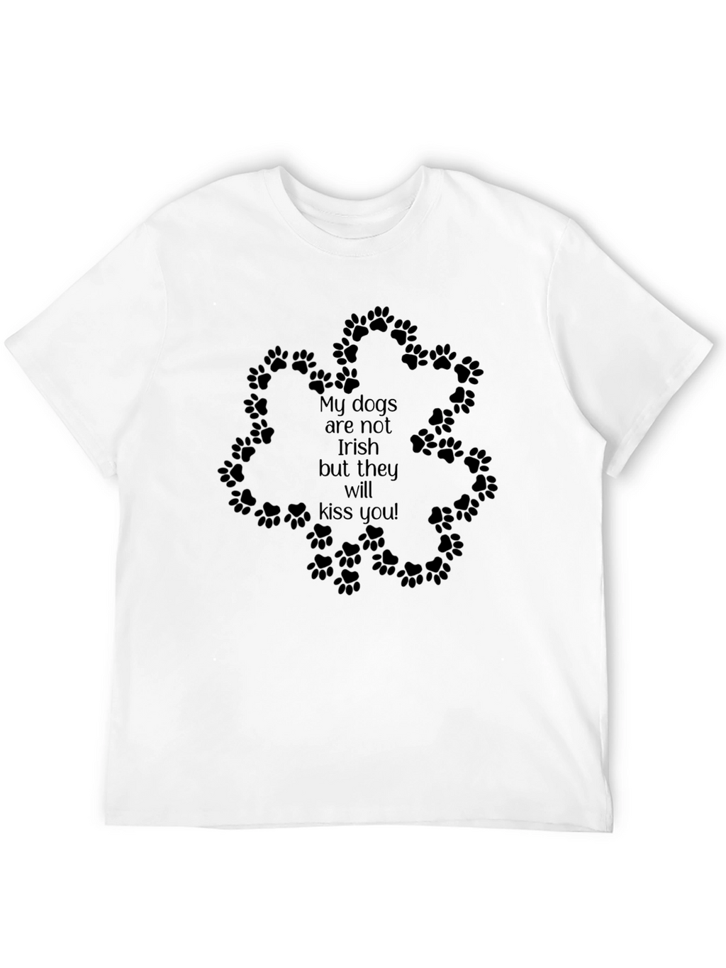Irish Kiss Dog Paw T-Shirt - Black