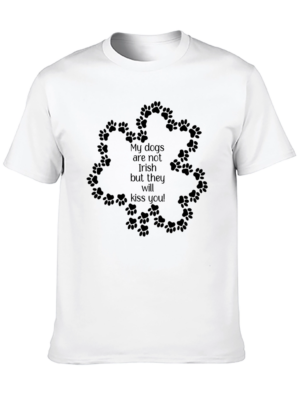 Irish Kiss Dog Paw T-Shirt - Black