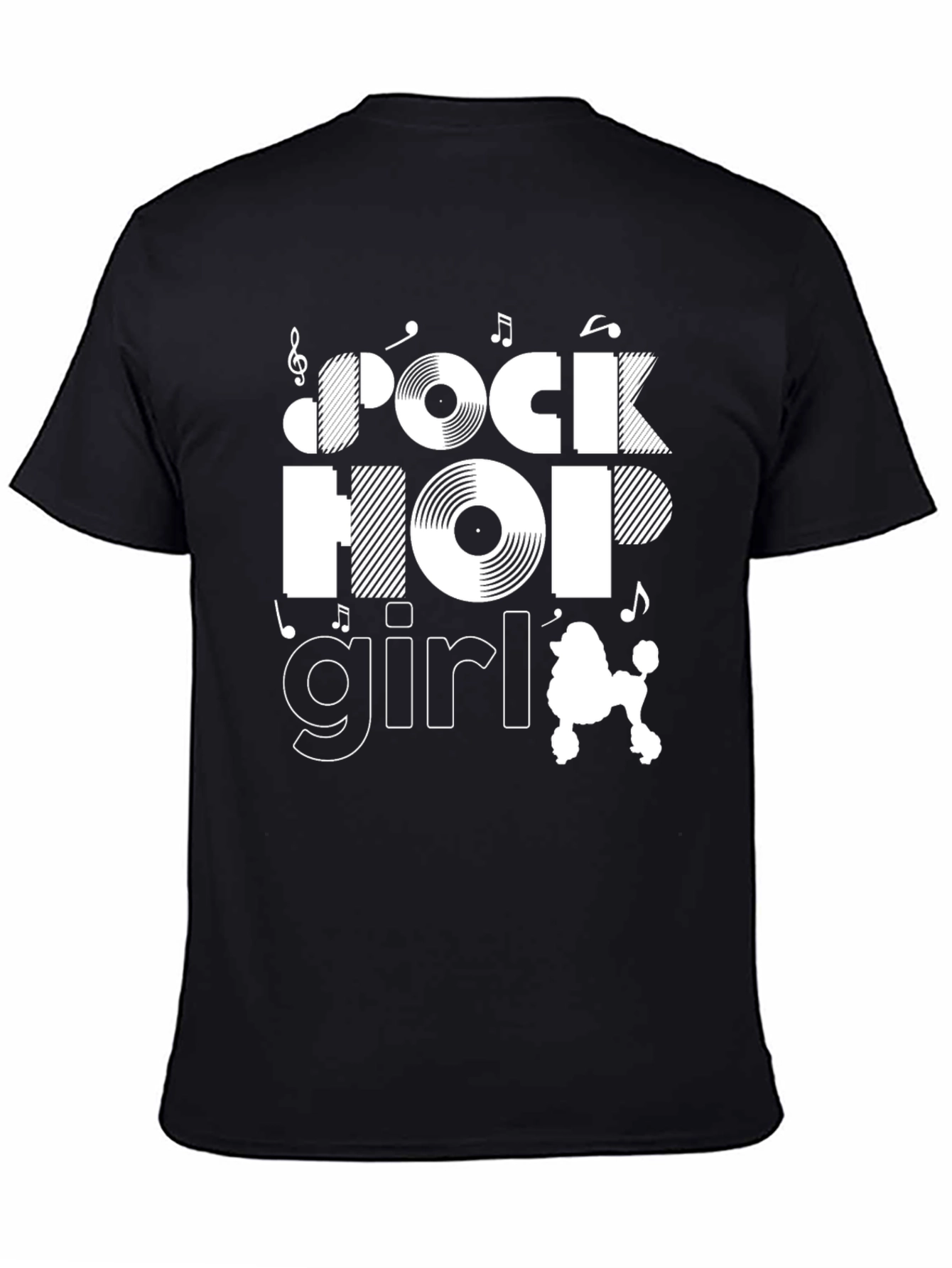 Rock Hop Girl Graphic Tee - Unique Music & Poodle Design
