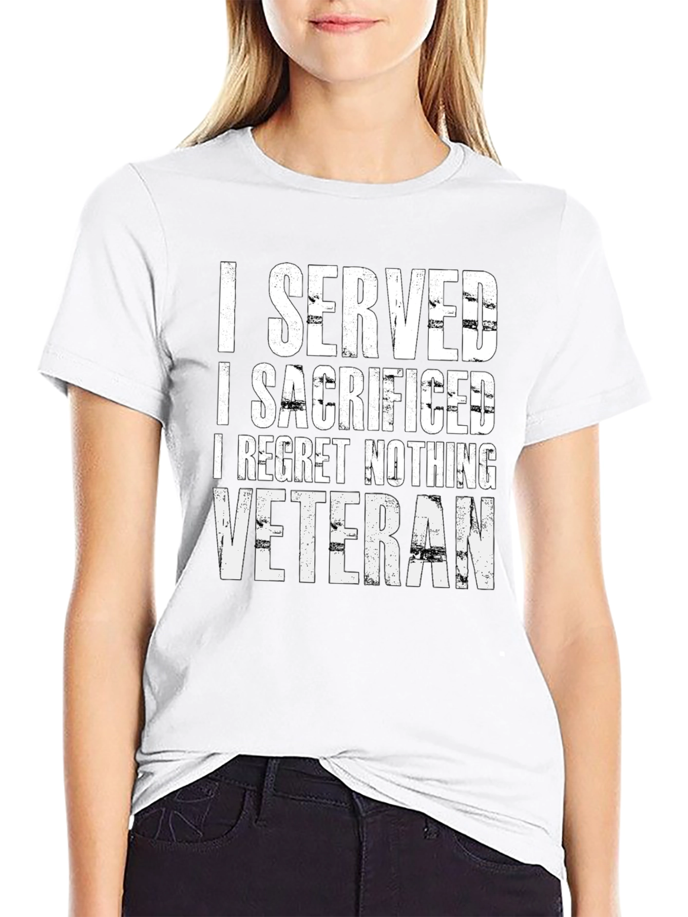 I Served I Sacrificed Veteran Black T-Shirt