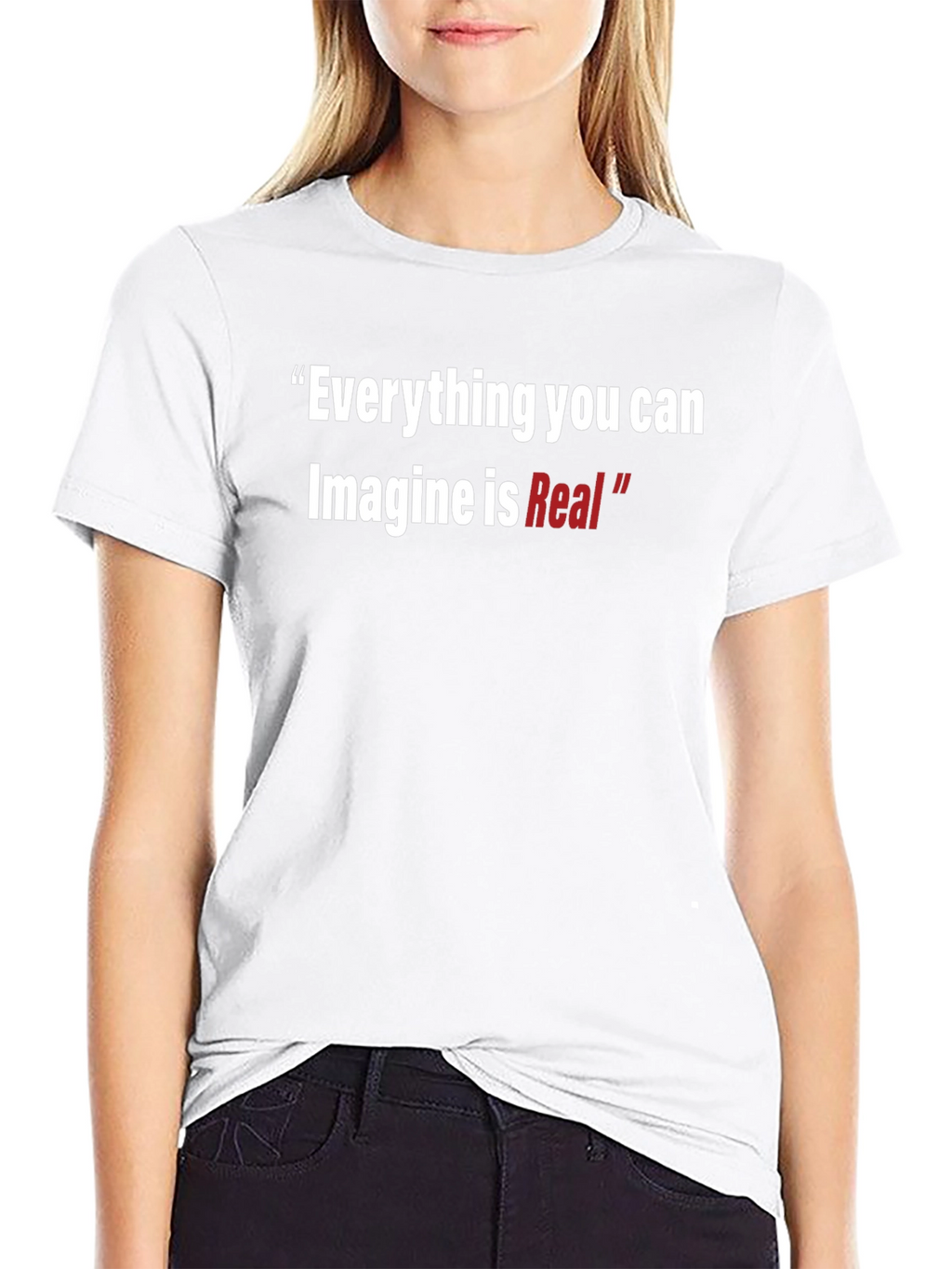 Inspirational T-Shirt: Imagine is Real - Black Cotton Tee