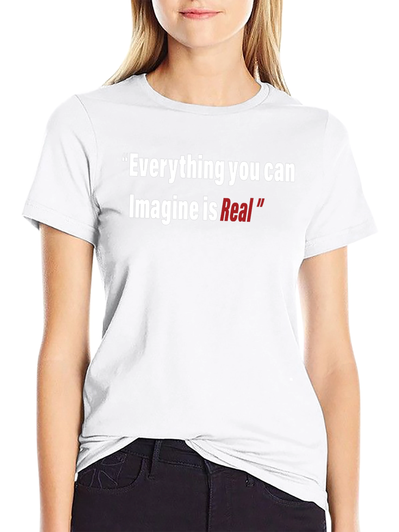 Inspirational T-Shirt: Imagine is Real - Black Cotton Tee