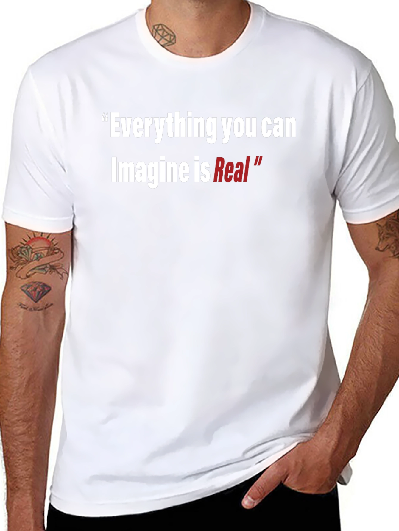 Inspirational T-Shirt: Imagine is Real - Black Cotton Tee