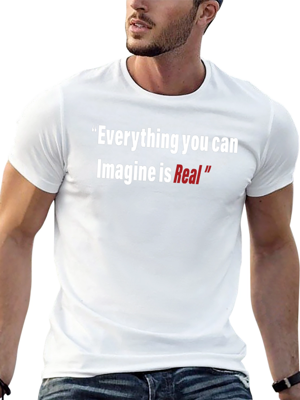 Inspirational T-Shirt: Imagine is Real - Black Cotton Tee
