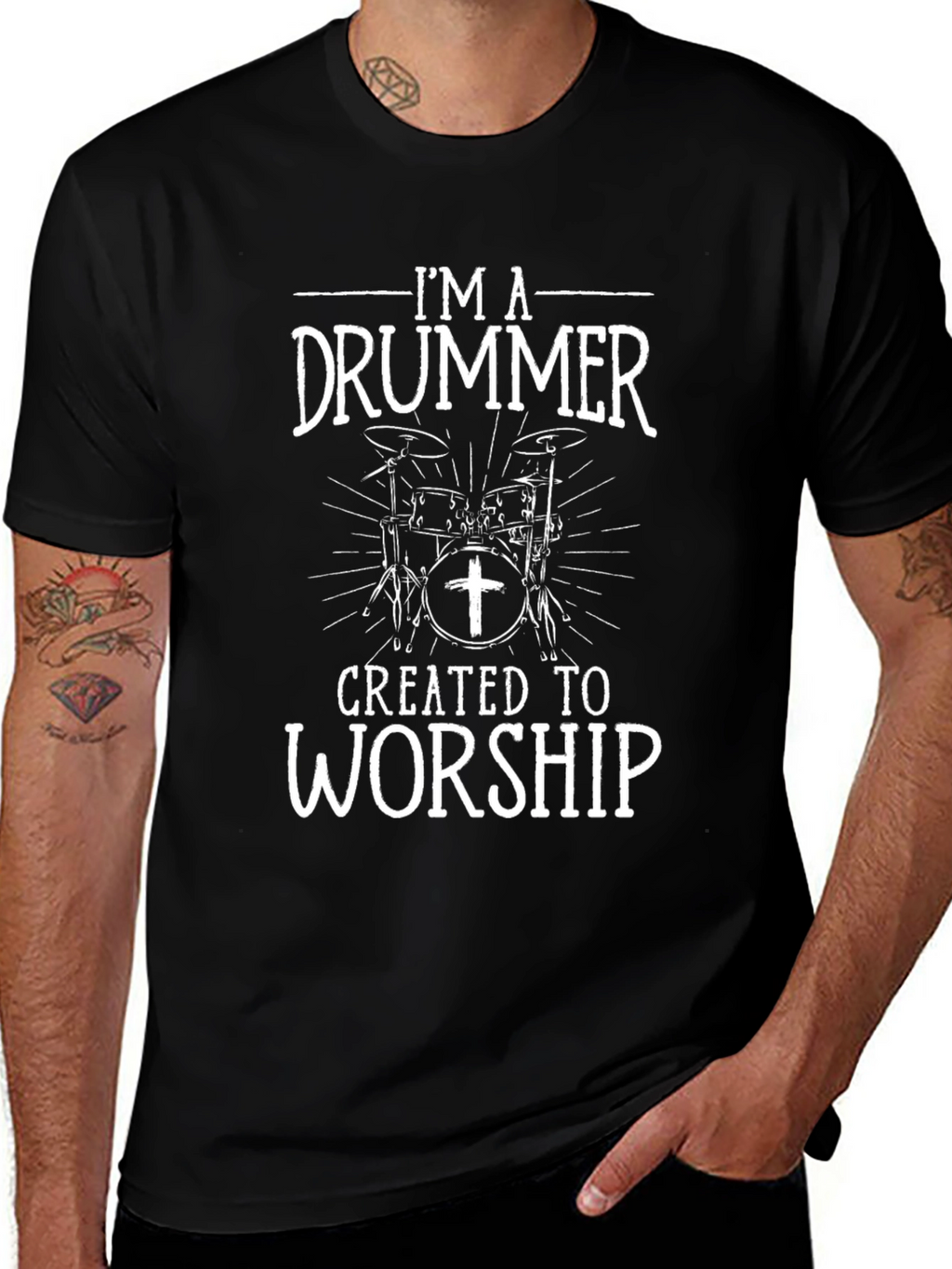 Drummer Worship T-Shirt - Christian Music Tee