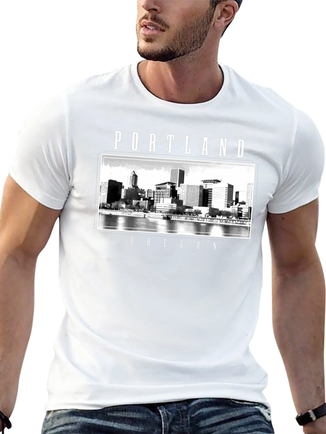Portland Oregon Cityscape Graphic T-Shirt