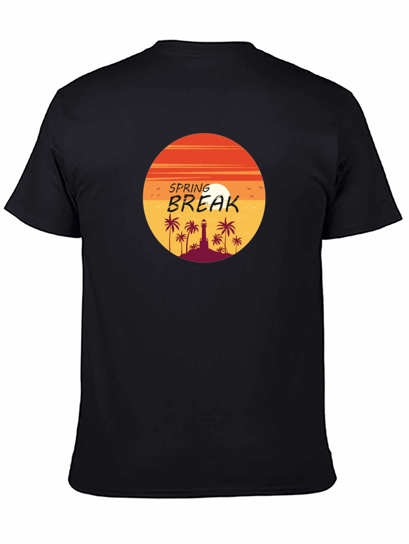 Spring Break Palm Tree Sunset Graphic Tee
