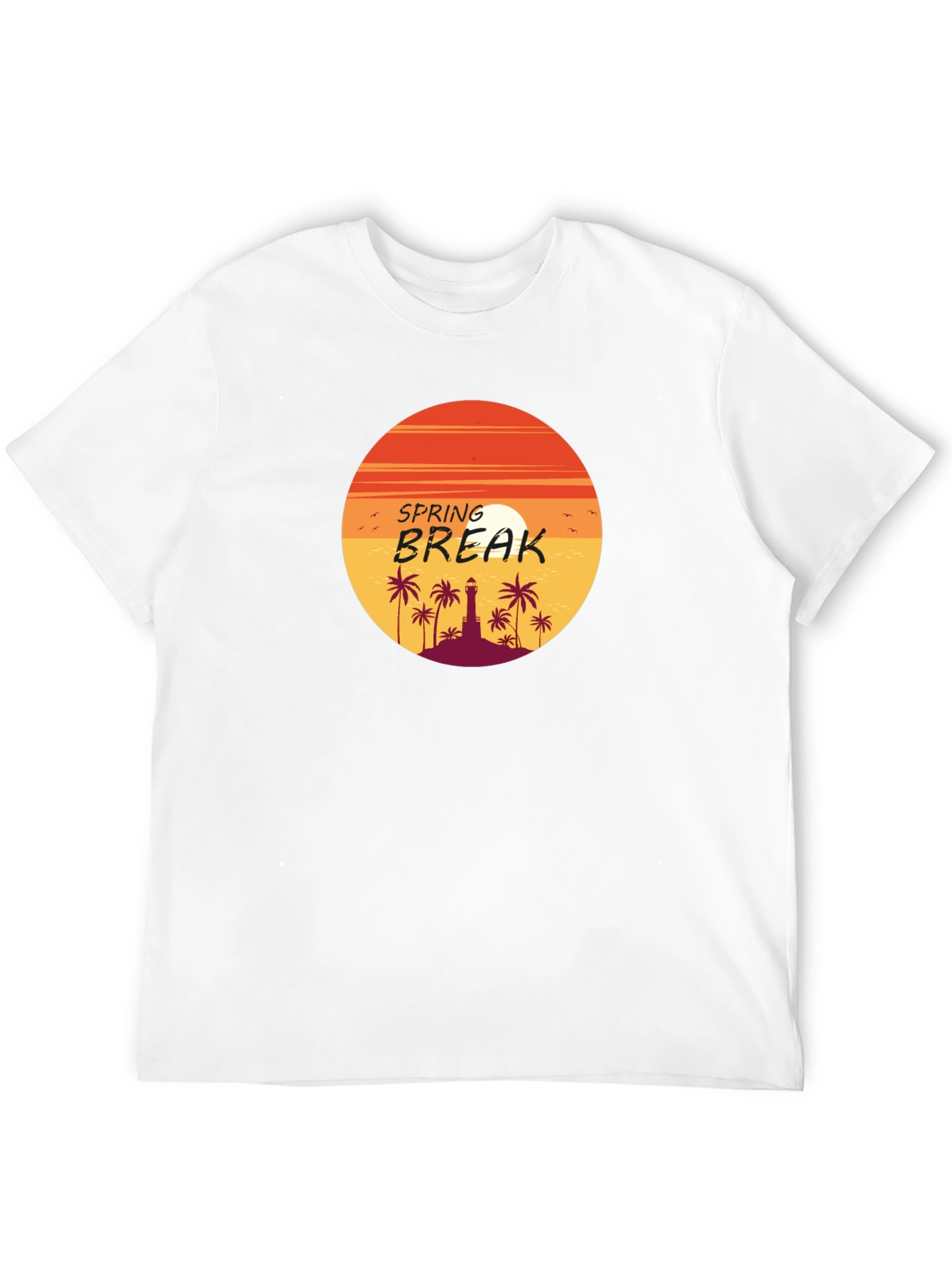 Spring Break Palm Tree Sunset Graphic Tee