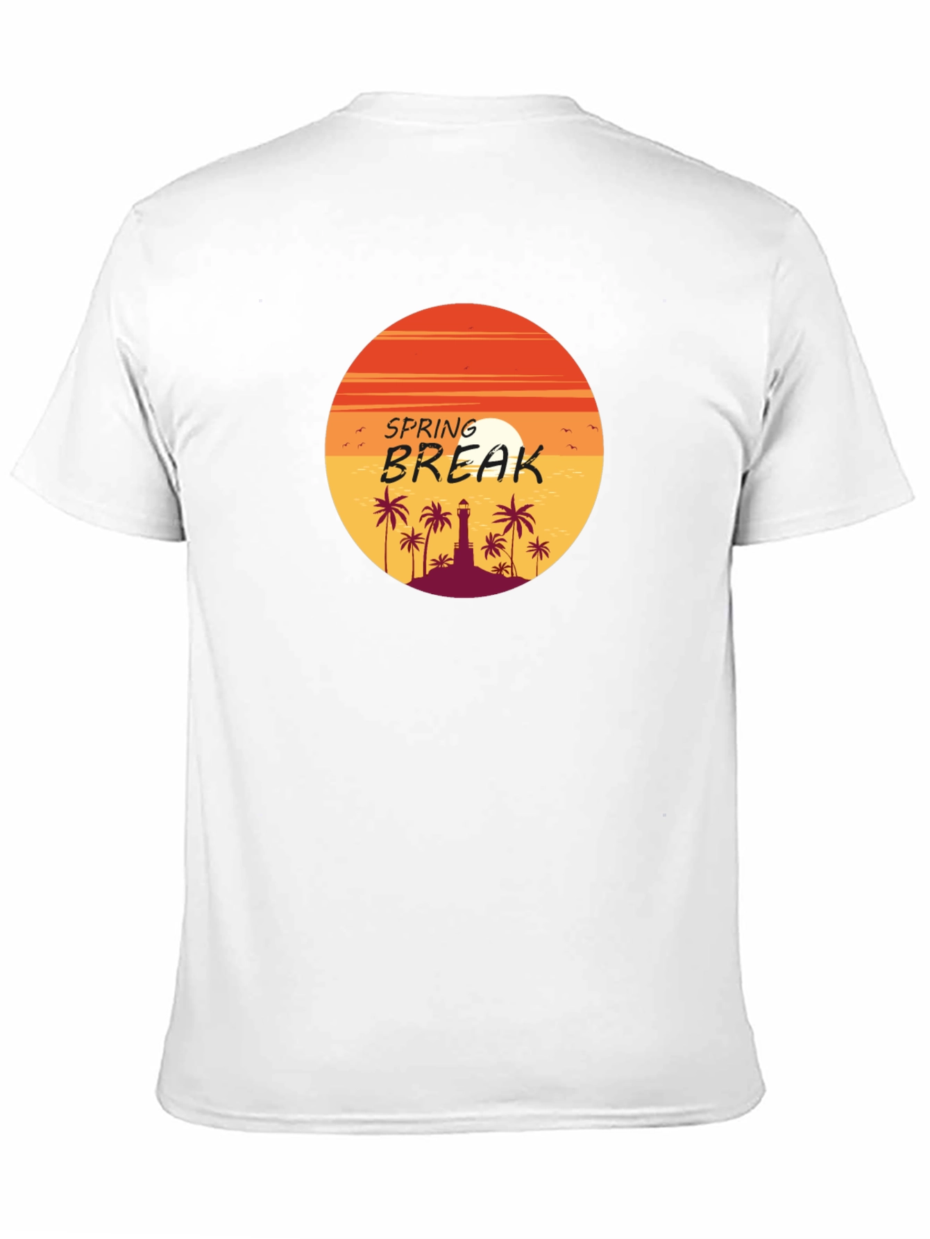 Spring Break Palm Tree Sunset Graphic Tee