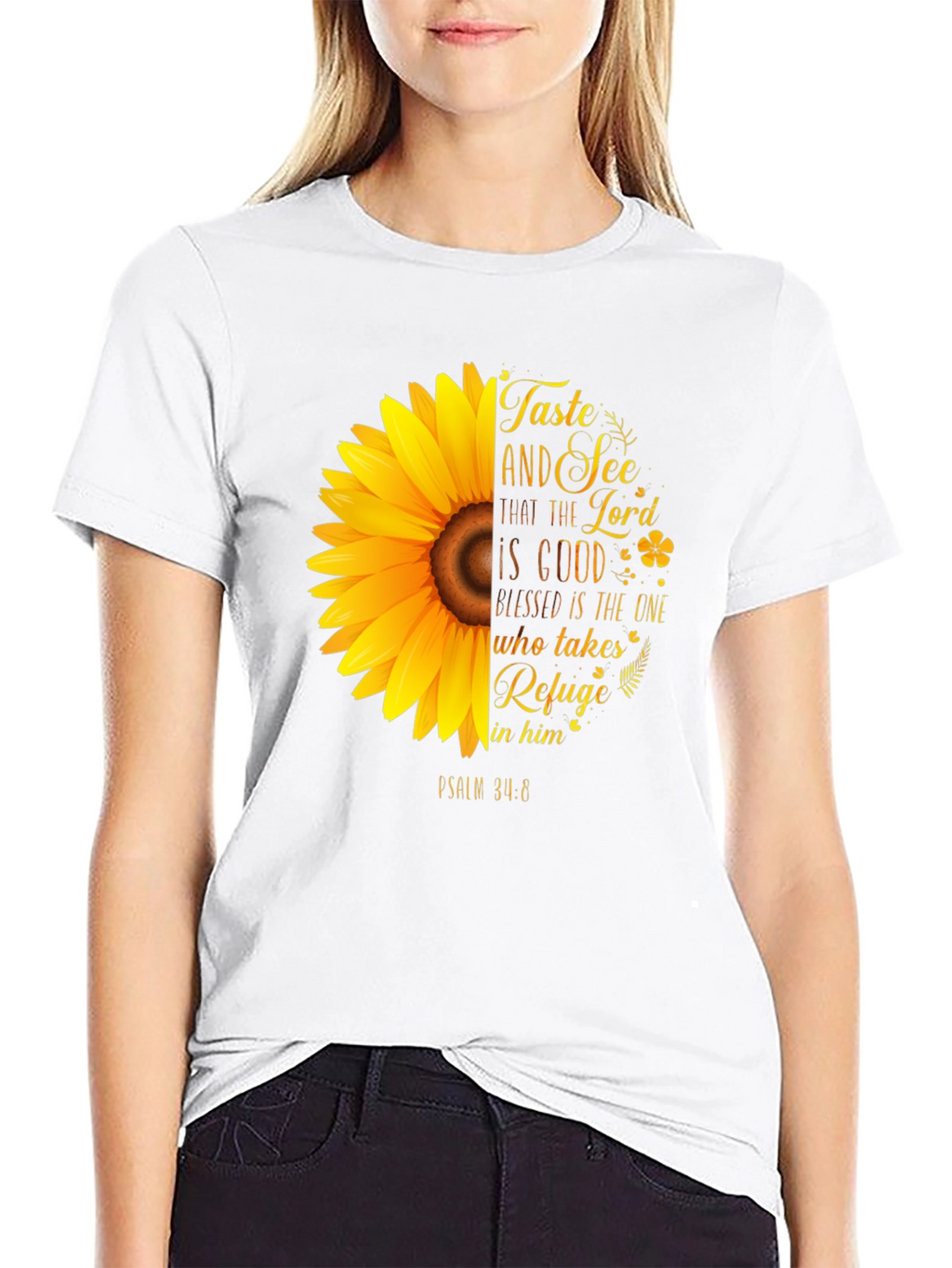 Taste and See Christian Sunflower Graphic T-Shirt