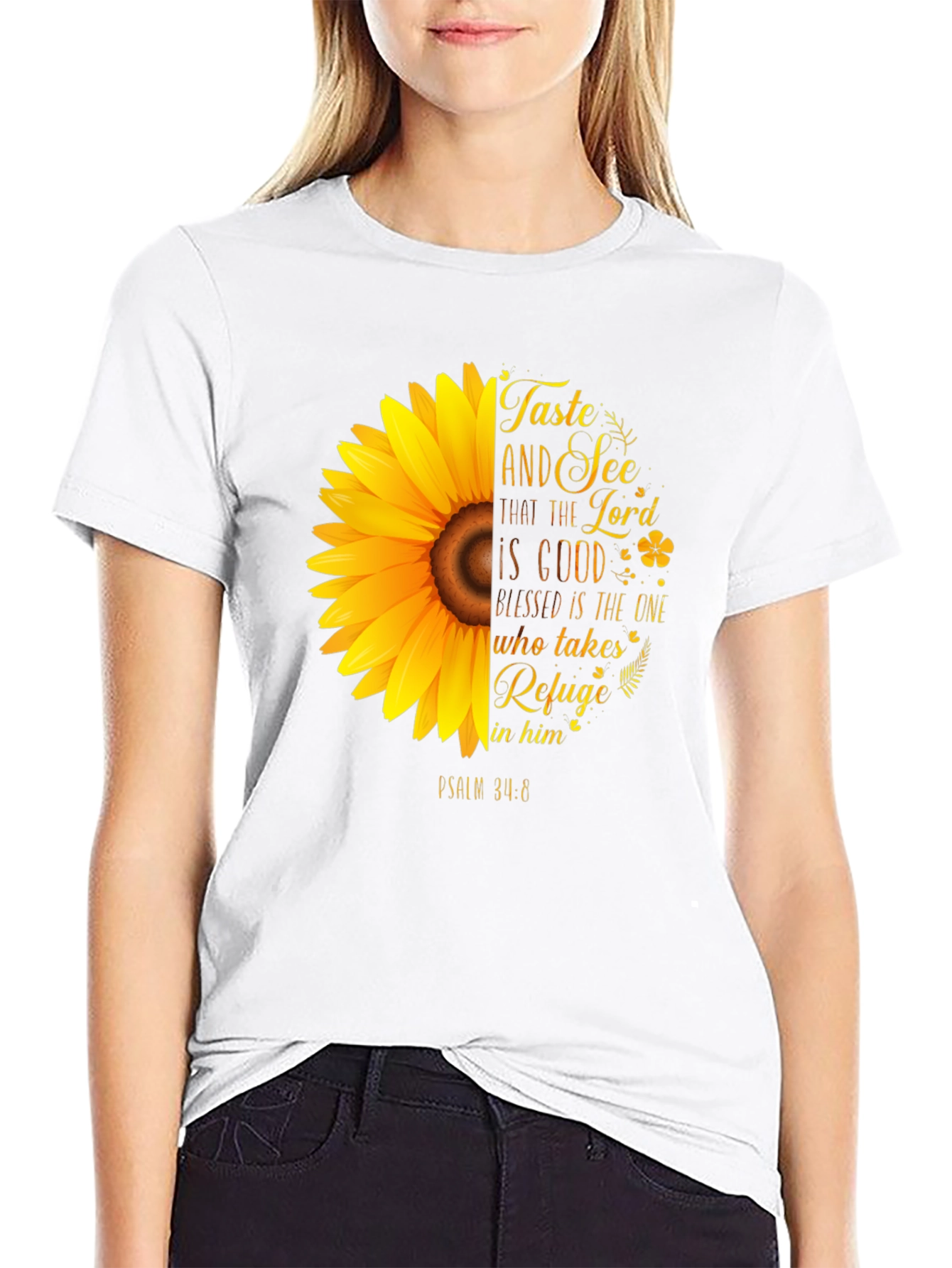 Taste and See Christian Sunflower Graphic T-Shirt