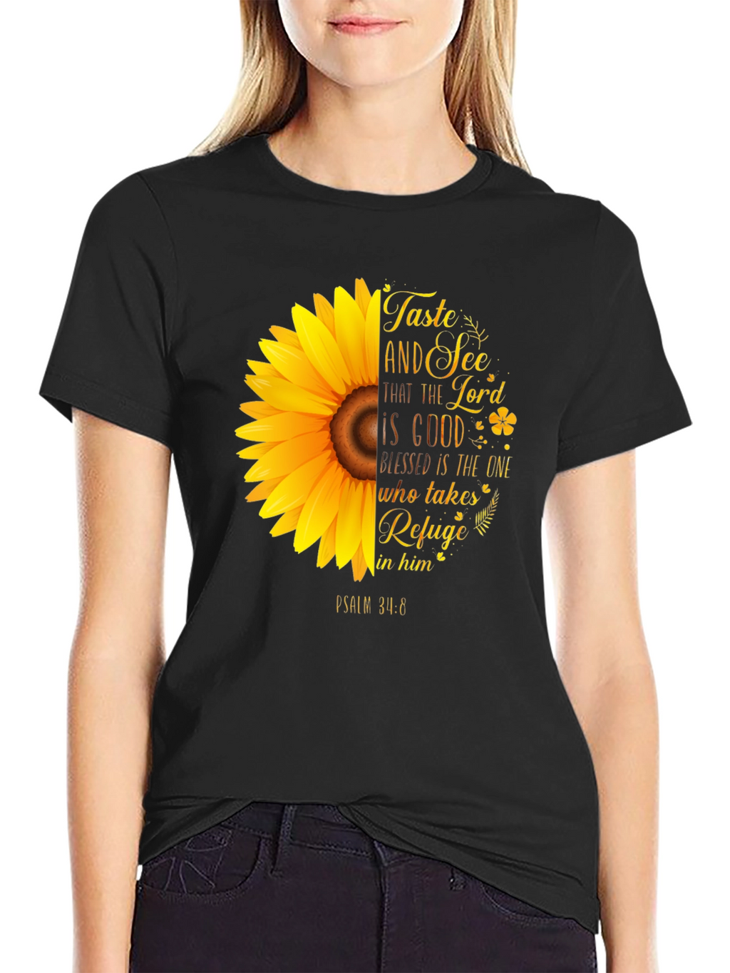 Taste and See Christian Sunflower Graphic T-Shirt