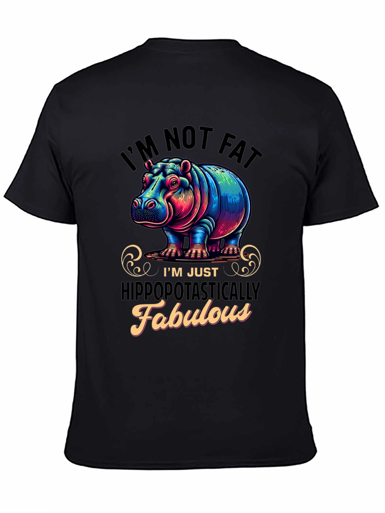 Funny Hippo Graphic T-Shirt