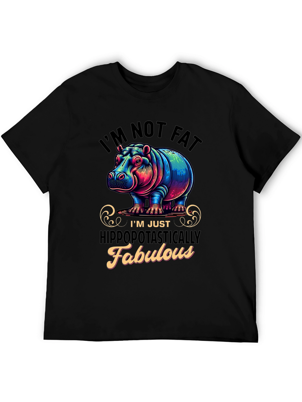 Funny Hippo Graphic T-Shirt