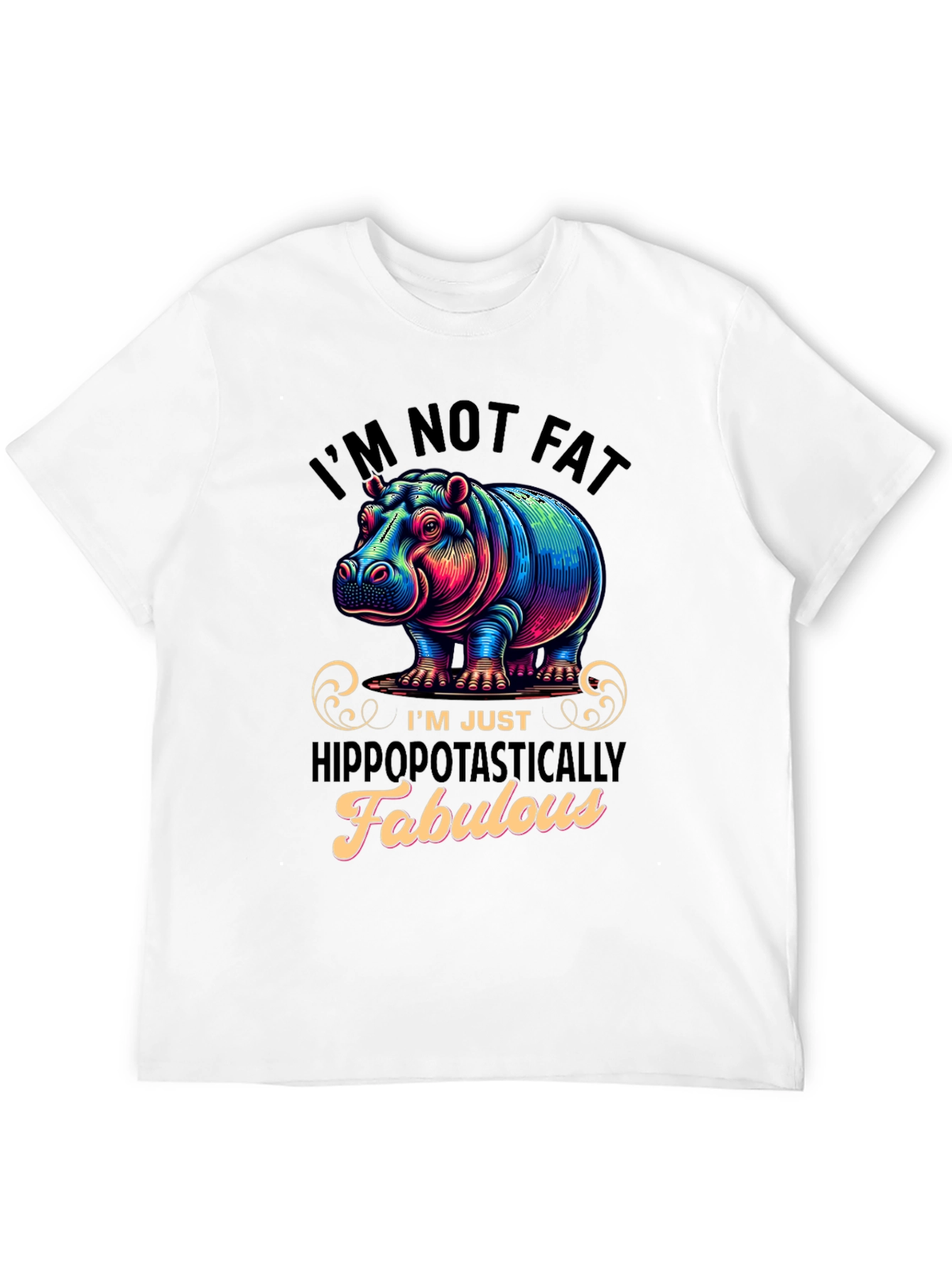 Funny Hippo Graphic T-Shirt