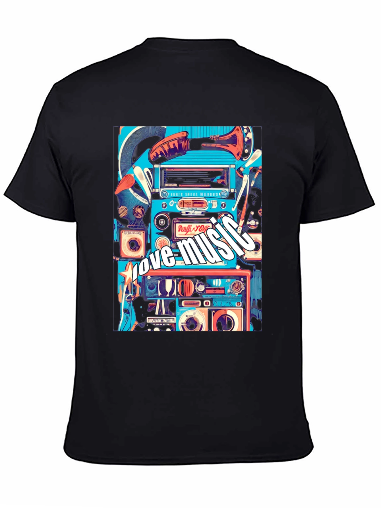 Retro Music Lover Tee - Black