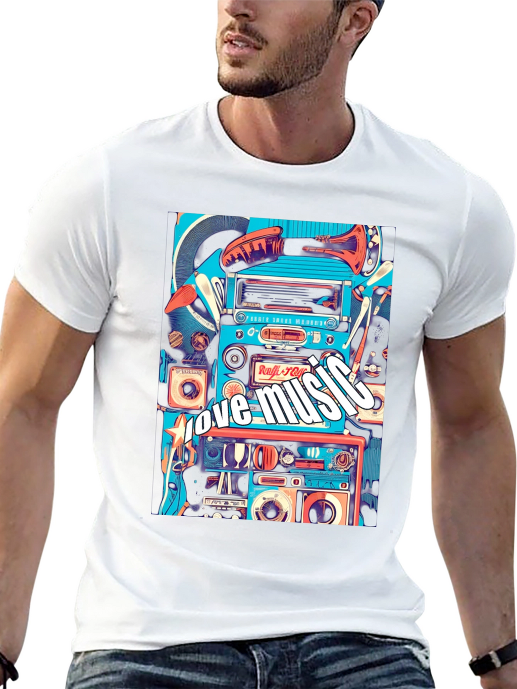 Retro Music Lover Tee - Black