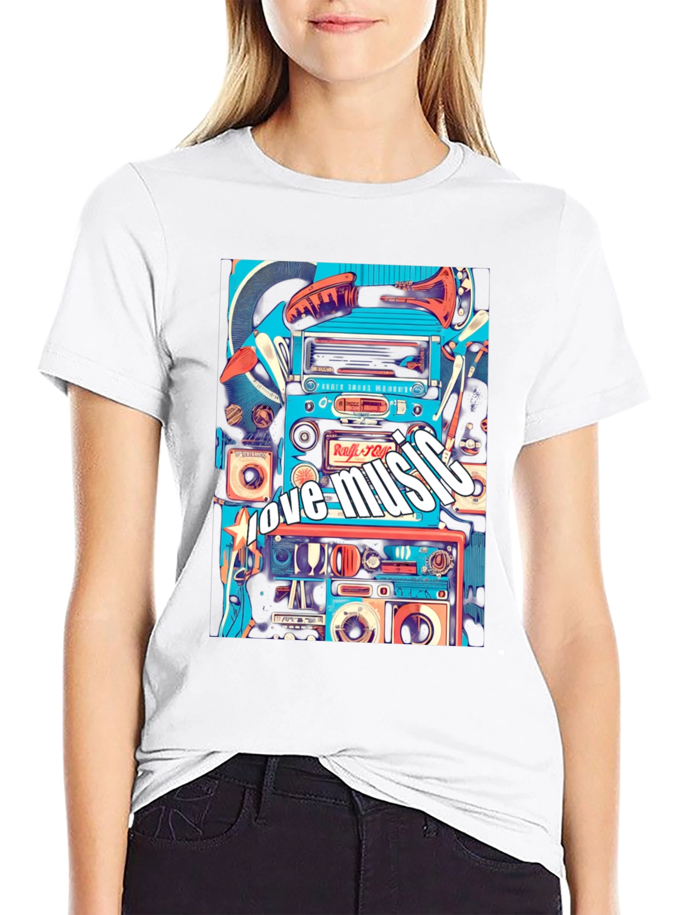 Retro Music Lover Tee - Black